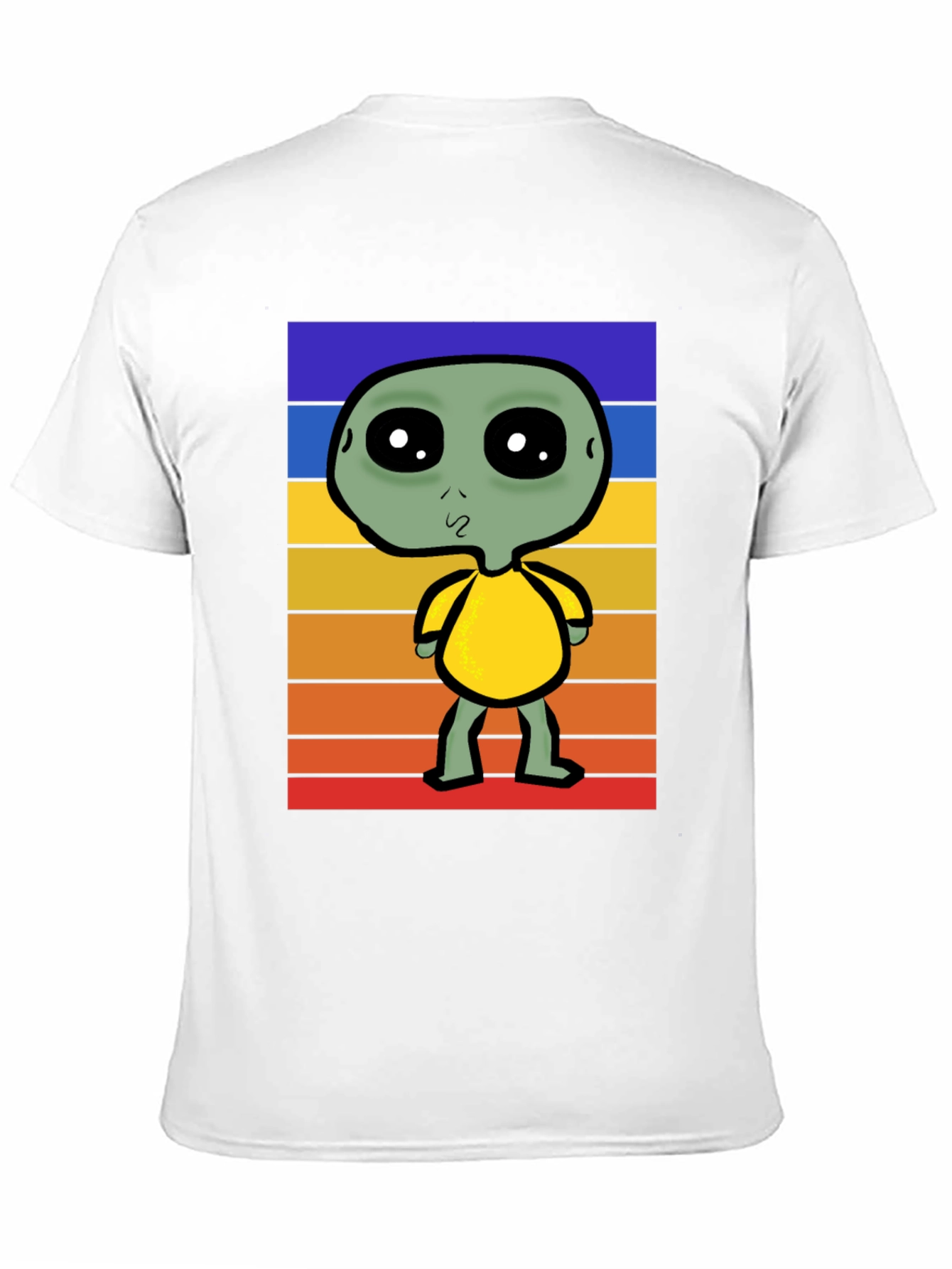 Black Retro Alien Graphic Tee - Black Cotton Blend view 11