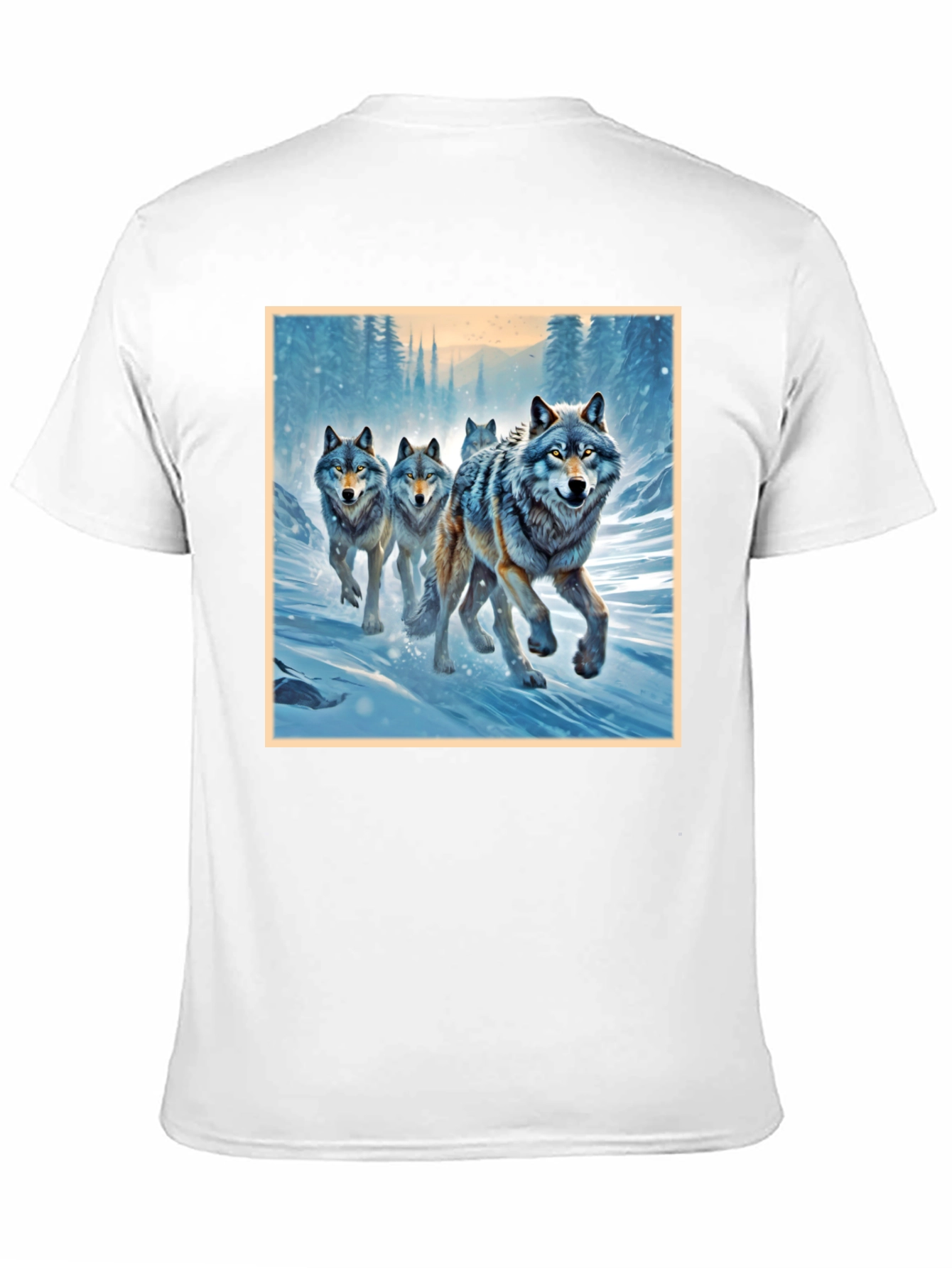 Black Wolf Pack Graphic Tee - Black Cotton Blend Shirt view 11