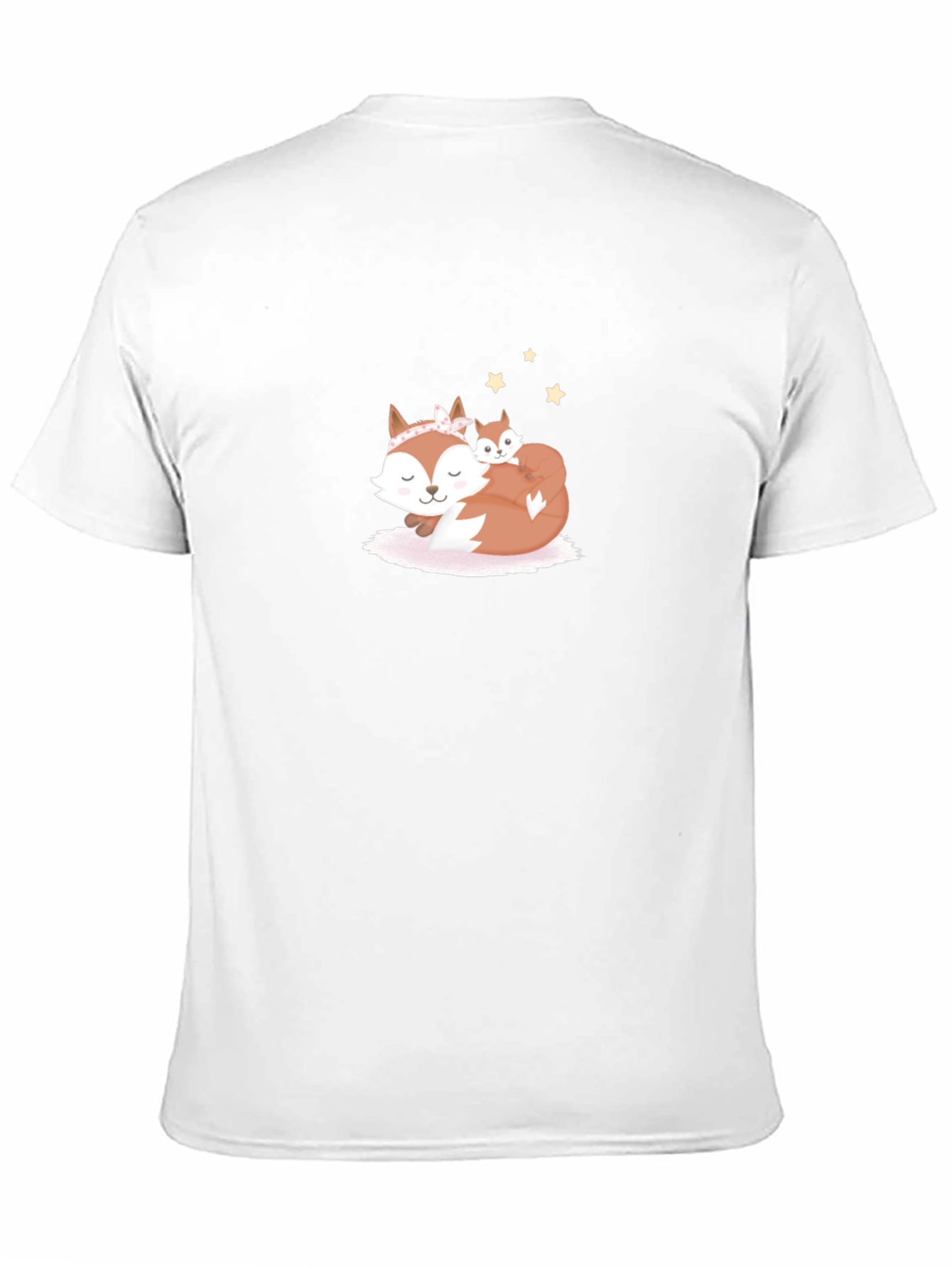 Black Cute Fox Mom & Baby Black T-Shirt view 11