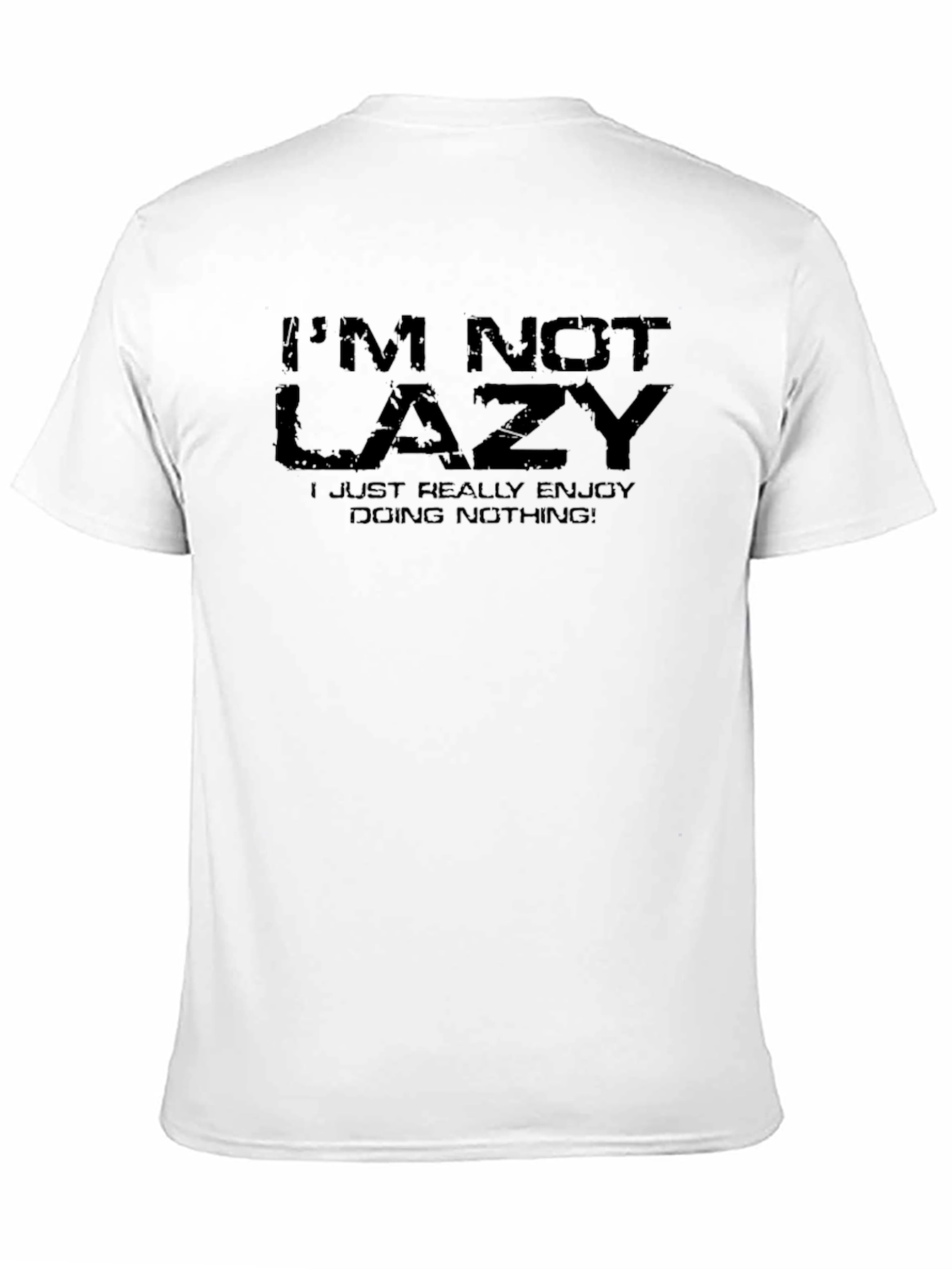 Black Funny "I'm Not Lazy" Graphic Tee - Black Cotton T-Shirt view 11