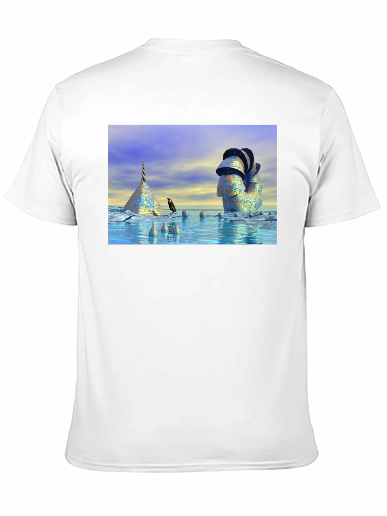 Black Surreal Scene T-Shirt view 11