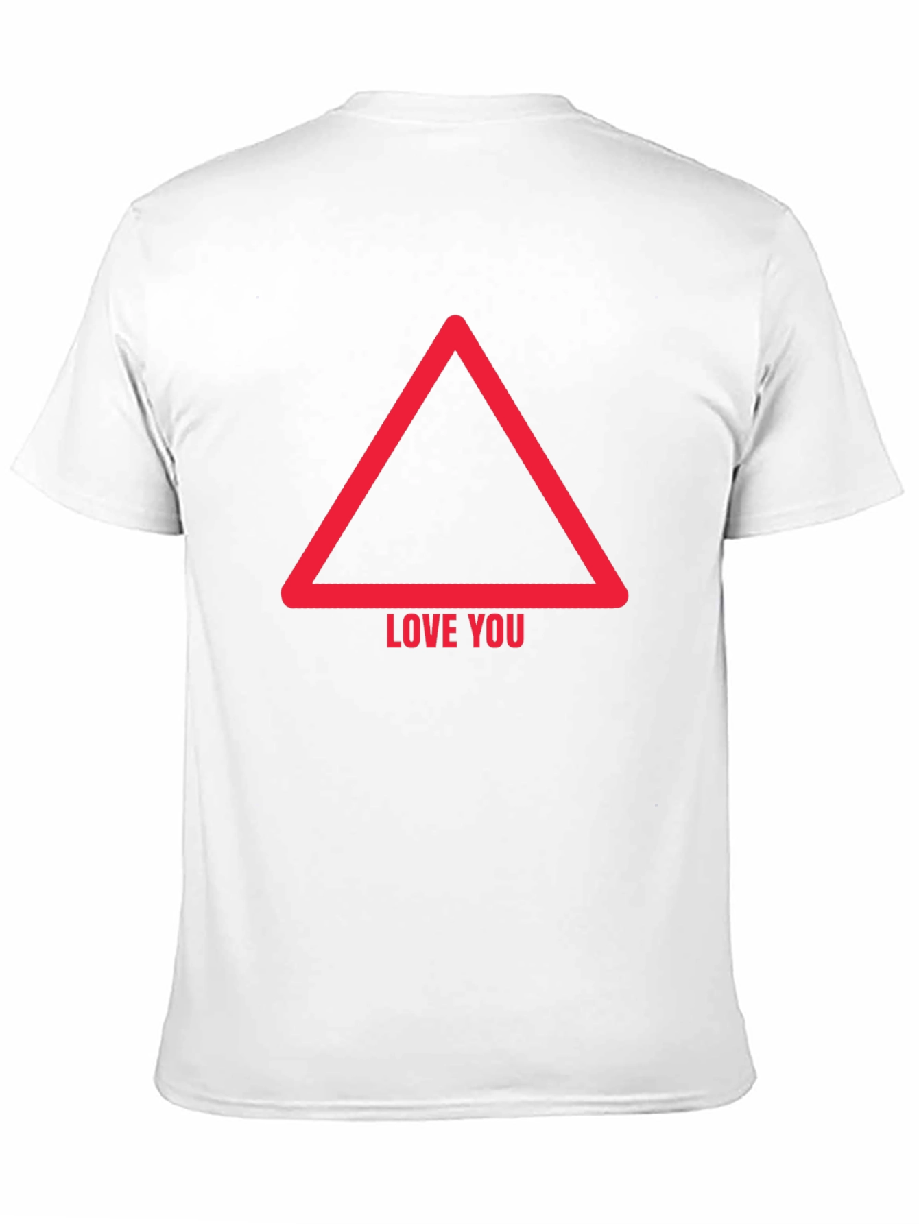Black Love You Triangle Graphic Tee - Mens Casual Black T-Shirt view 11