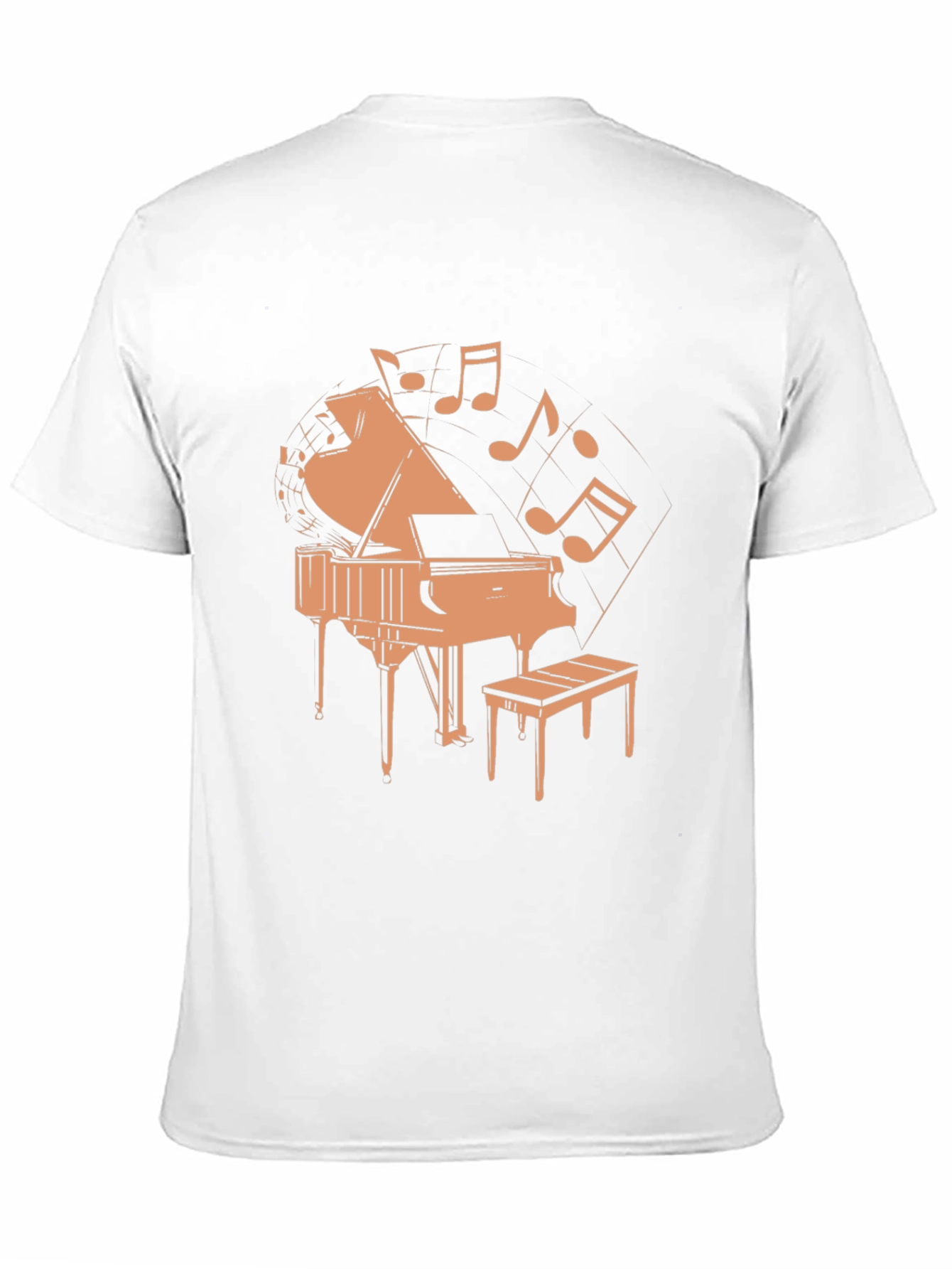 Black Piano and Music Notes Graphic T-Shirt view 11
