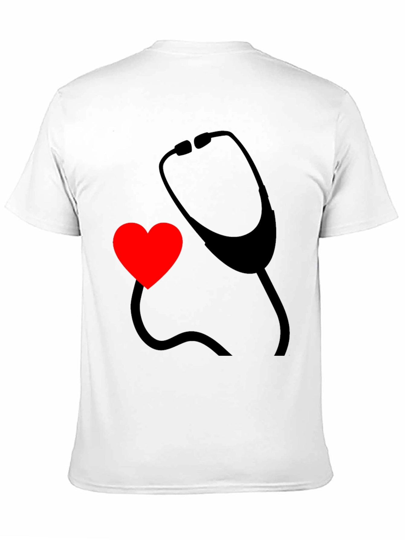 Black Heart & Stethoscope Black Graphic Tee - Doctor Love view 11