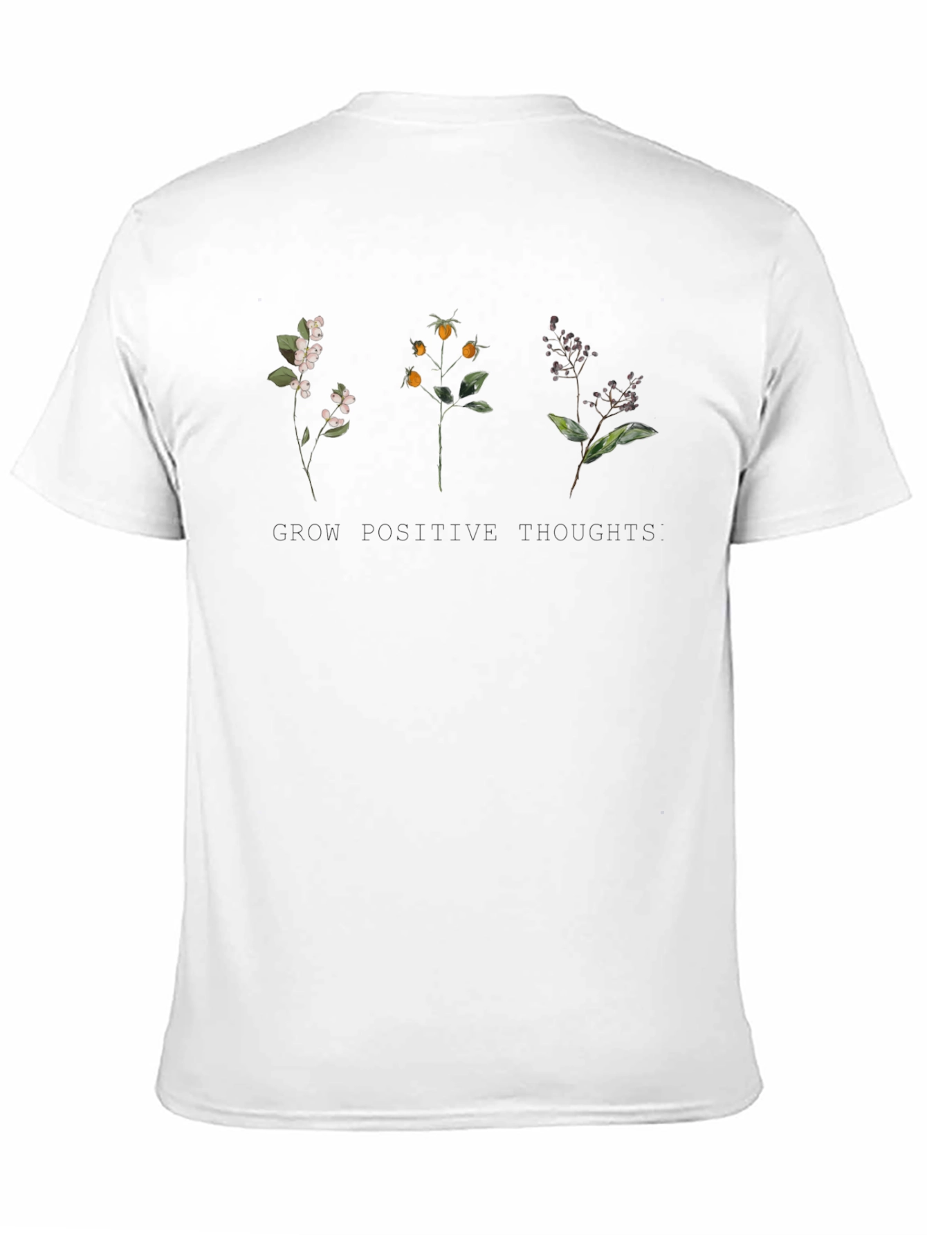 Black Grow Positive Thoughts Floral Tee - Soft Cotton Comfort view 11