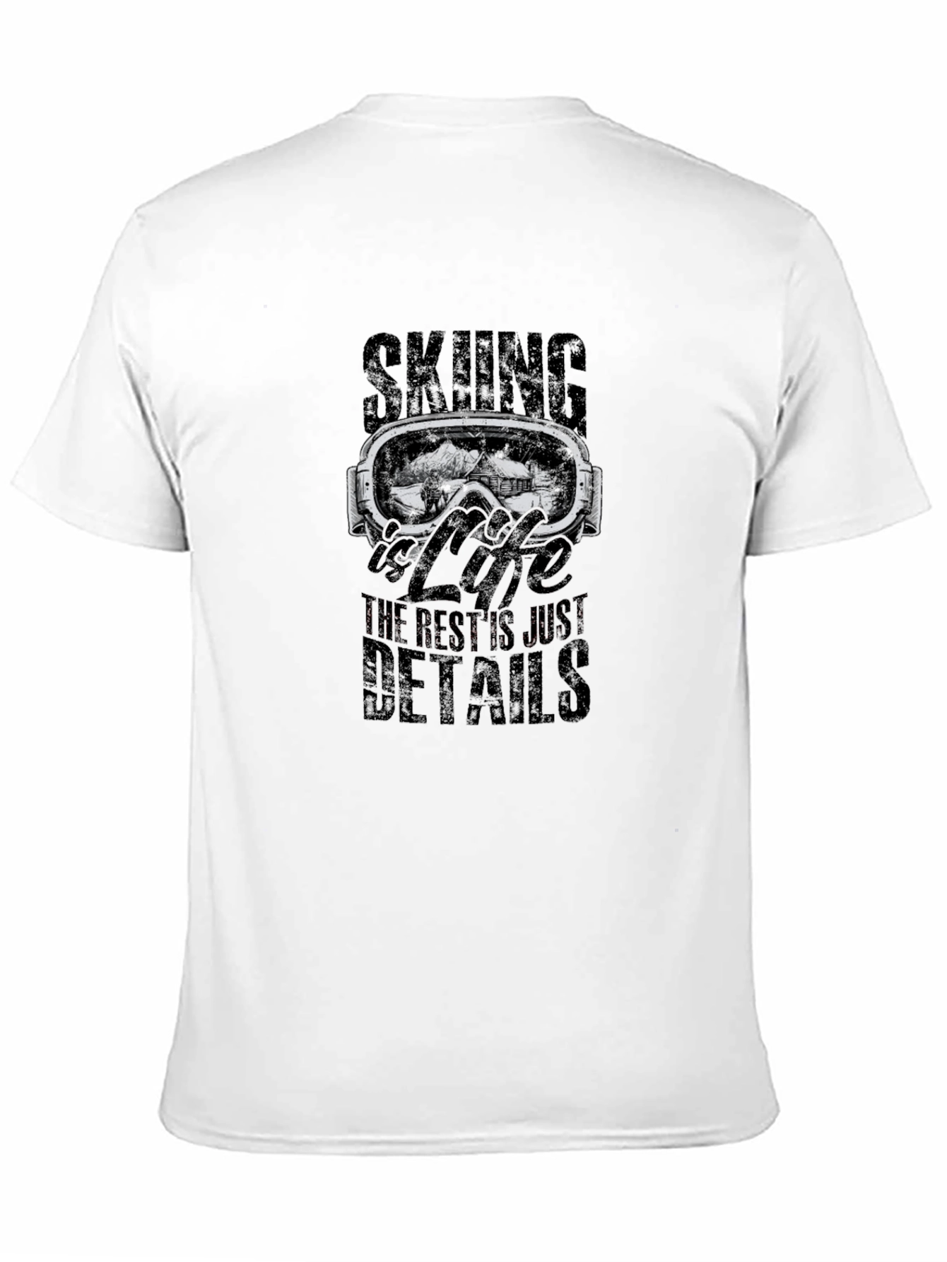 Black Skiing is Life T-Shirt - Mountain Goggle Graphic Tee view 11