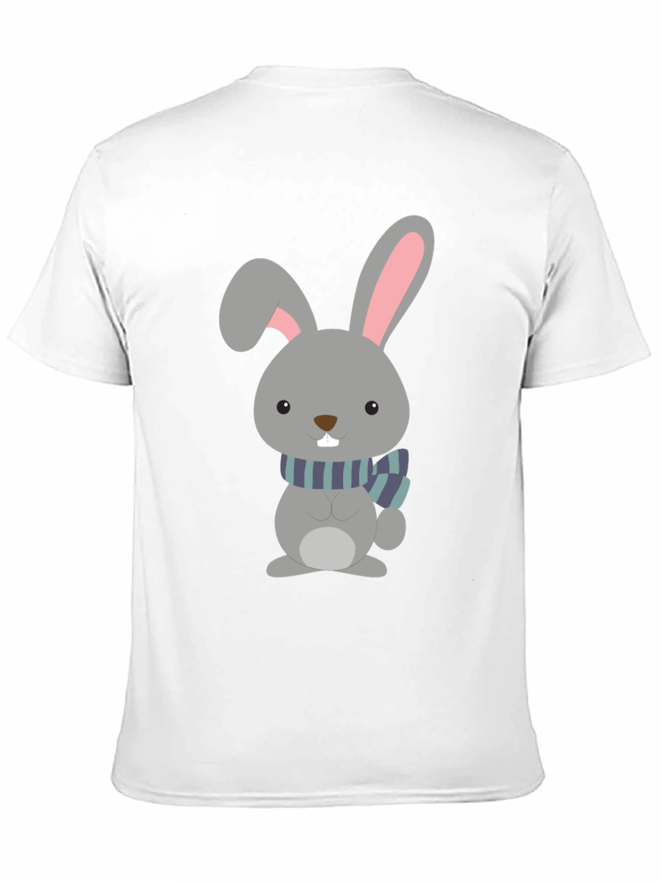 Cute Cartoon Rabbit Graphic Tee - Unisex Black T-Shirt - 11