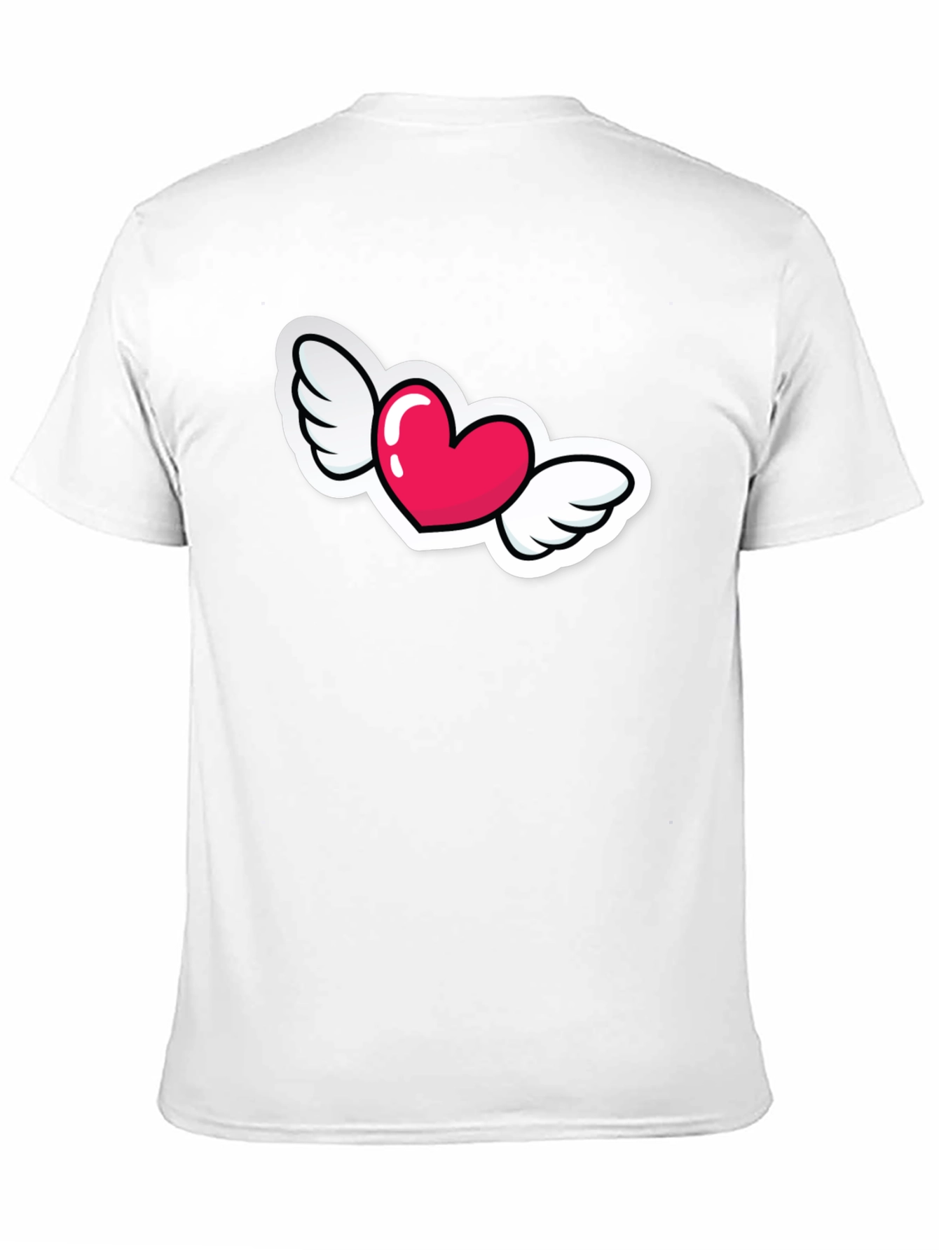 Black Heart with Wings Graphic Black T-Shirt view 11