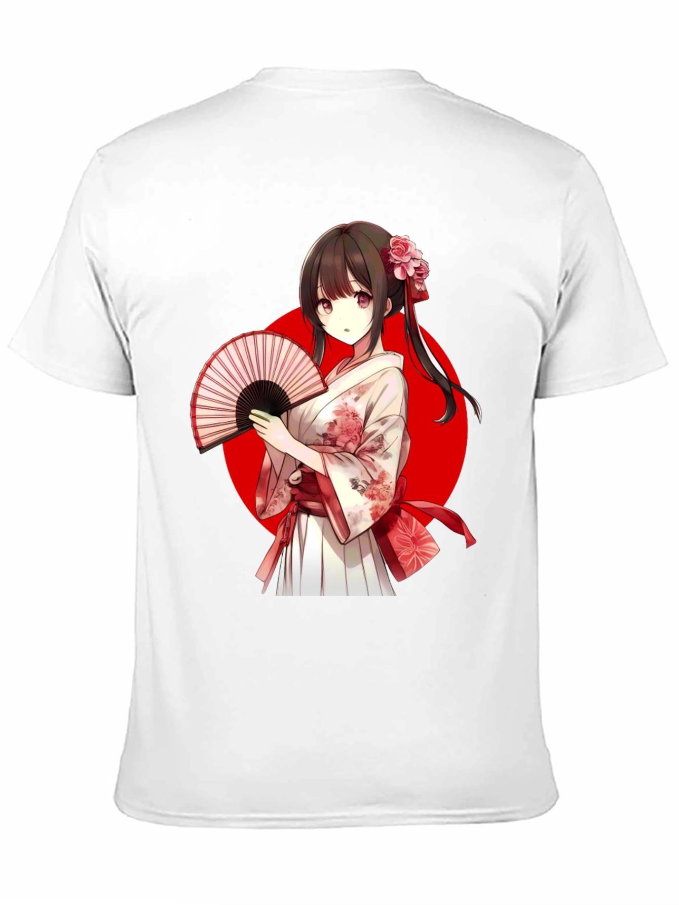 Black Anime Girl Kimono T-Shirt view 11