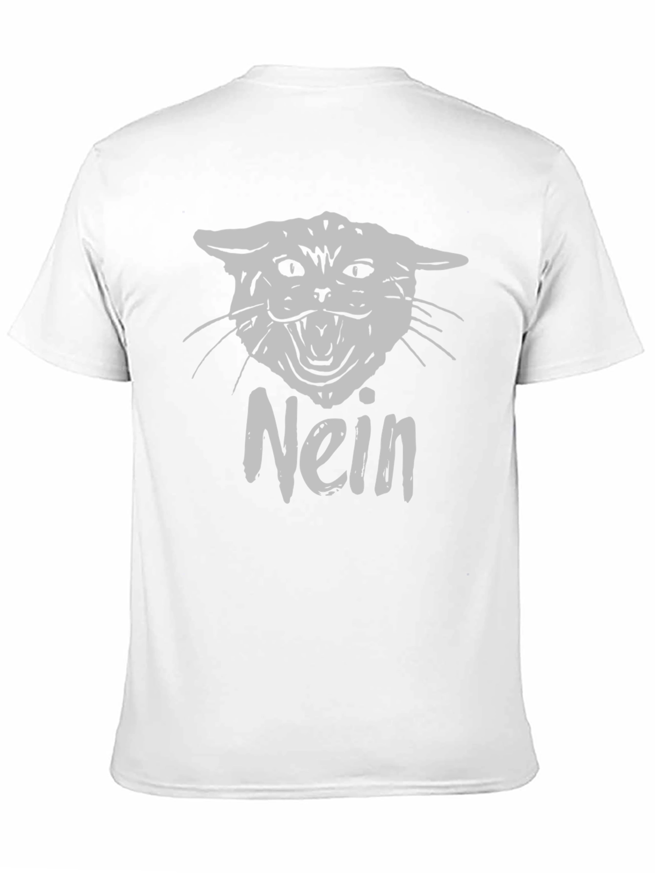 Black Nein Cat Graphic T-Shirt - Black Cotton Tee view 11