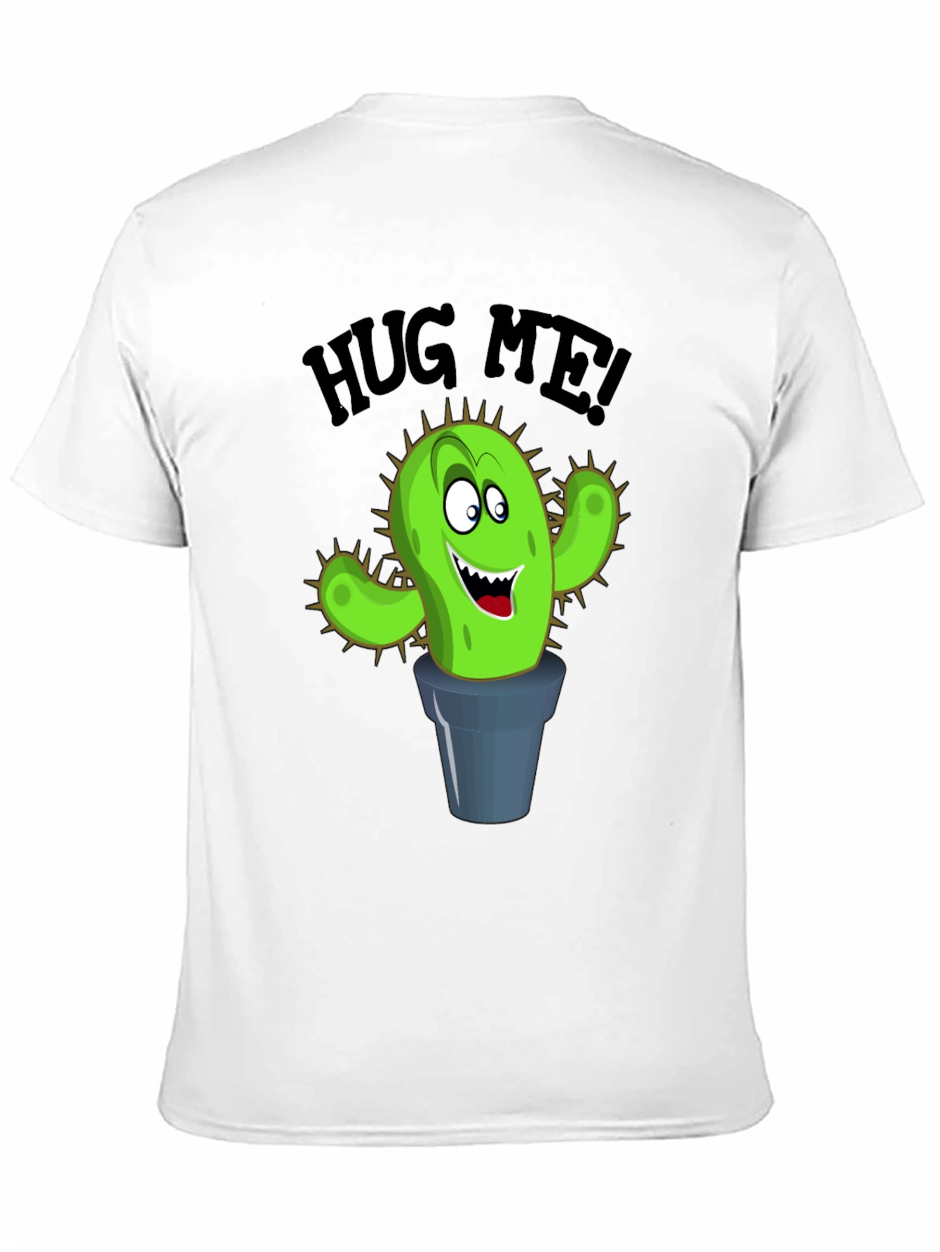 Black Hug Me Cactus Graphic T-Shirt - Funny Novelty Tee view 11