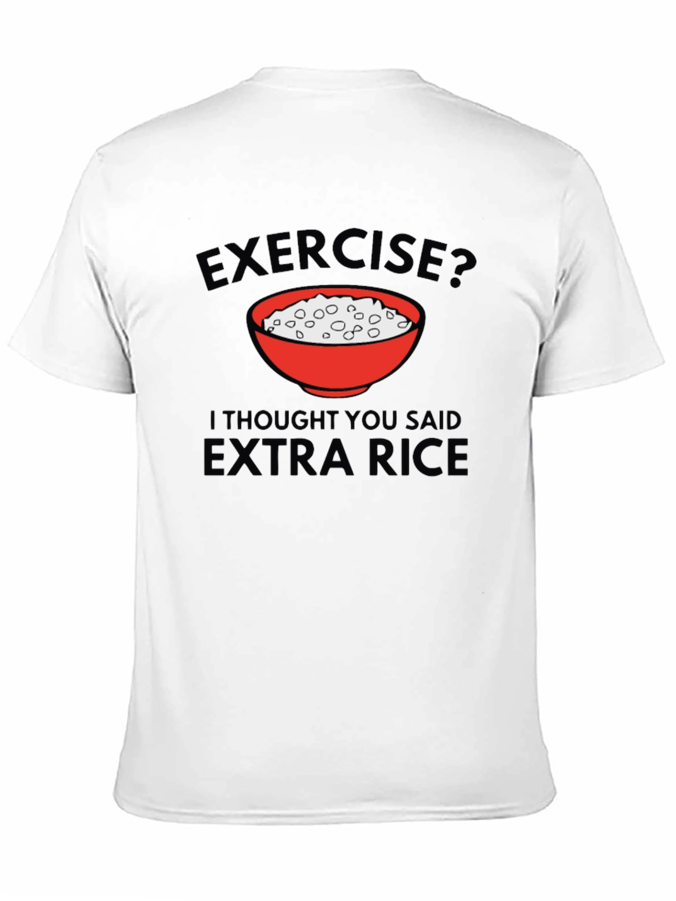 Black Exercise? Extra Rice Men's Black T-Shirt view 11