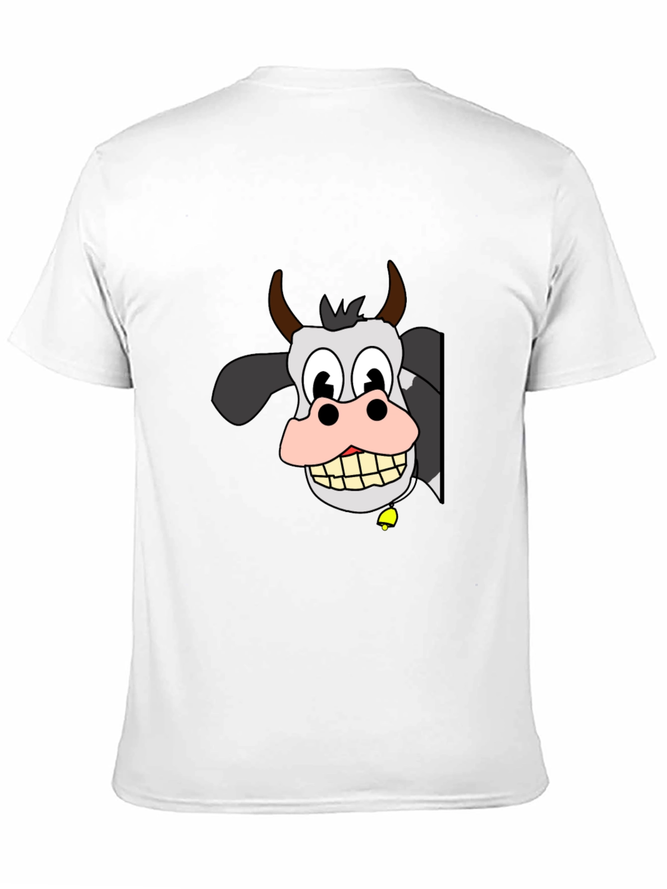 Black Funny Cow Cartoon Black T-Shirt view 11