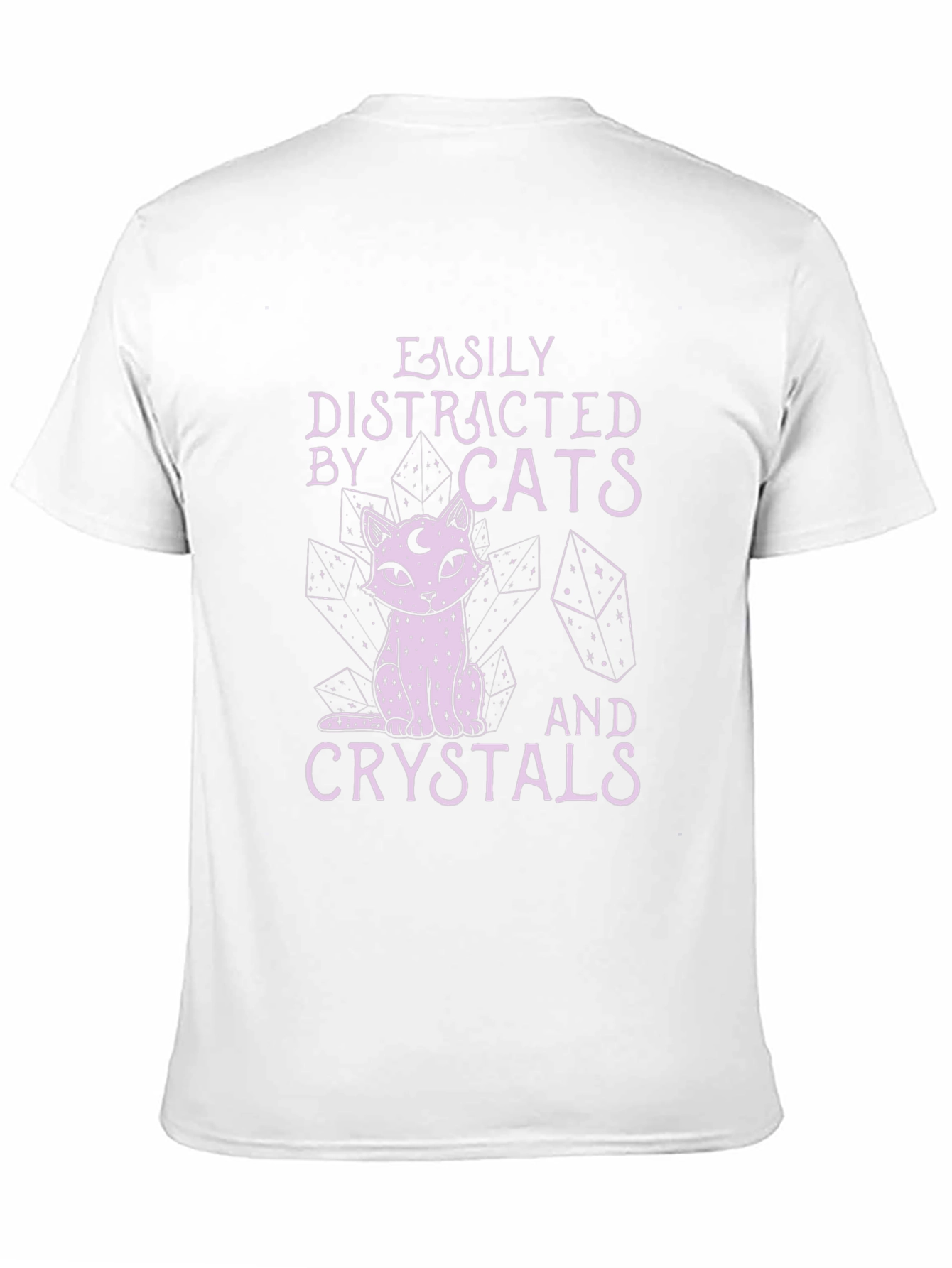 Black Easily Distracted by Cats and Crystals T-Shirt view 11