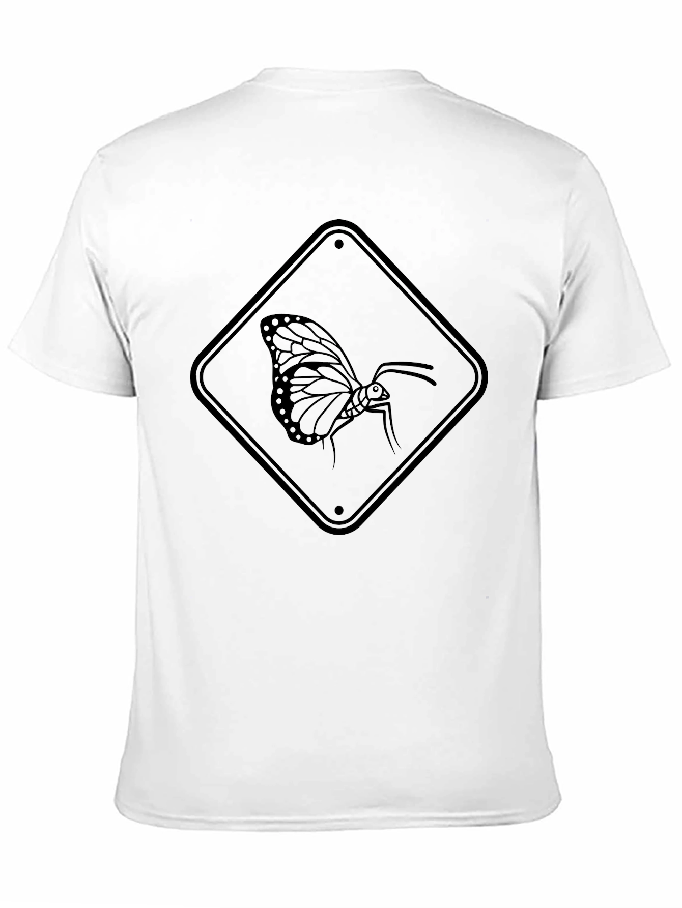 Black Butterfly Road Sign Black T-Shirt view 11