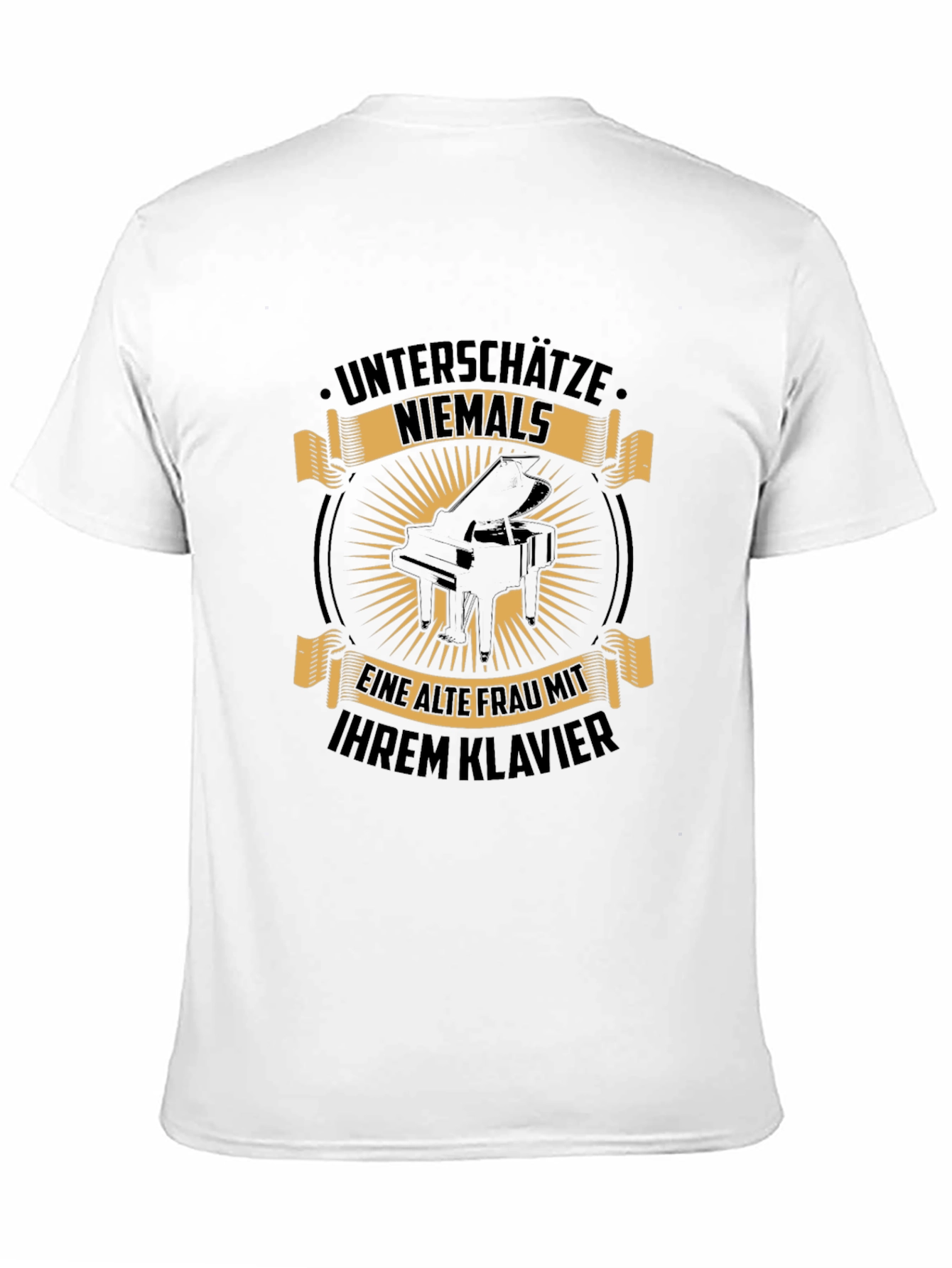 Black Black "Never Underestimate" Piano T-Shirt view 11