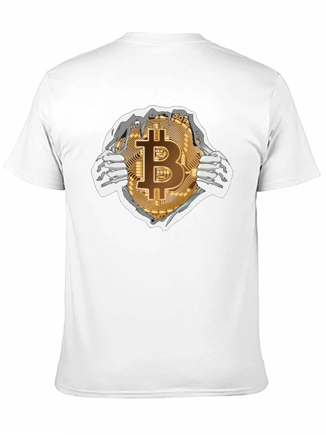 Black Bitcoin Ripped T-Shirt Crypto Currency Tee view 11