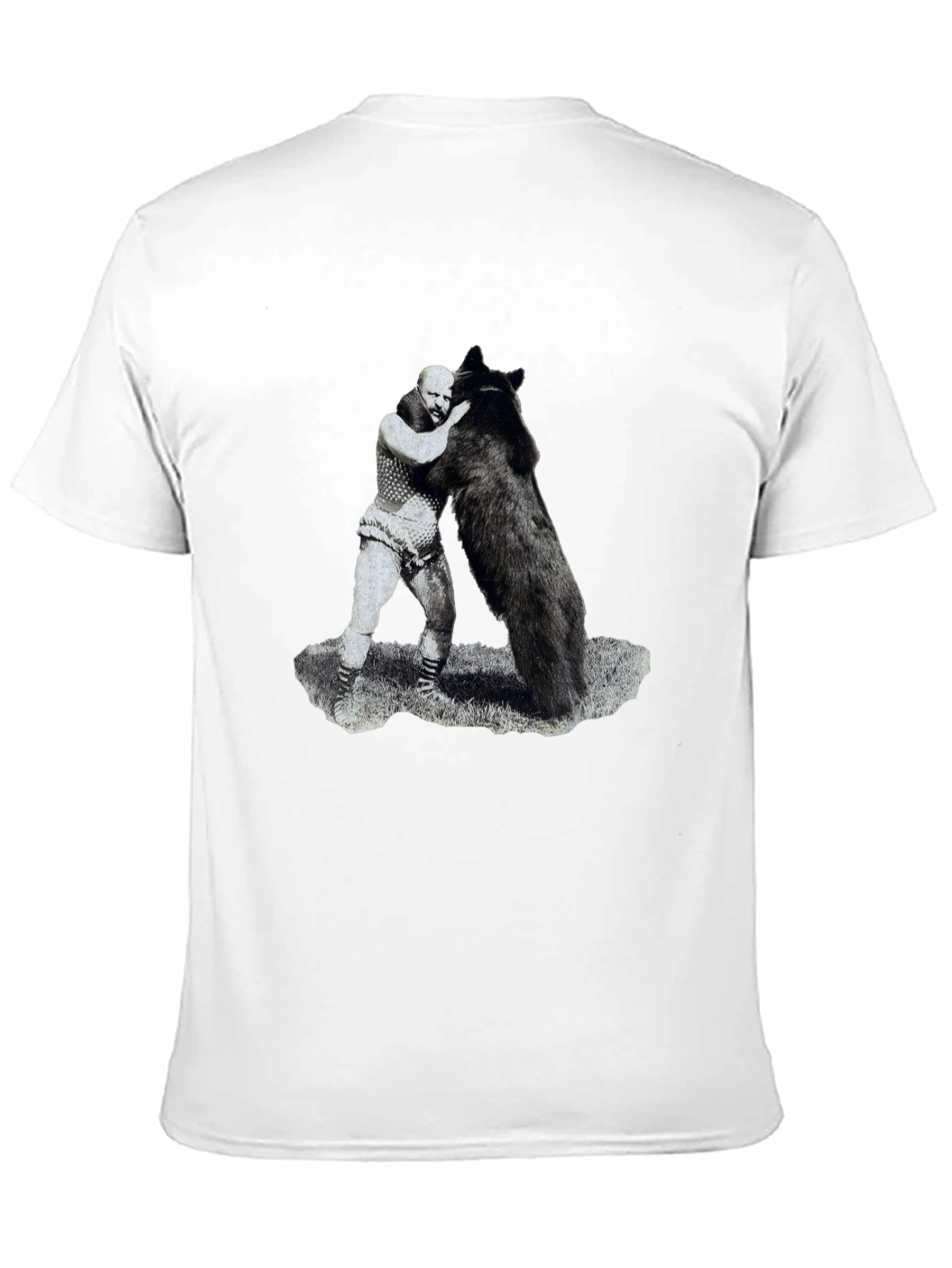 Black Man vs Bear Graphic T-Shirt - Black view 11