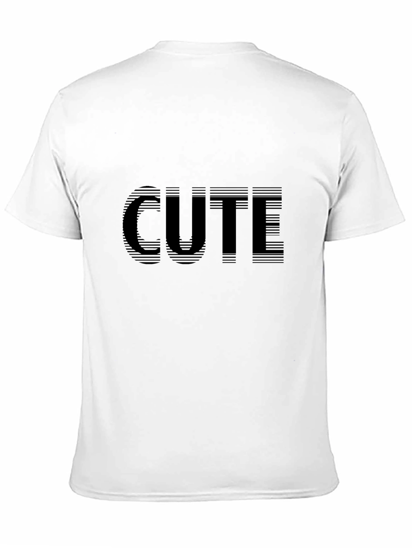 Black Men's Black Graphic T-Shirt - "CUTE" Design view 11