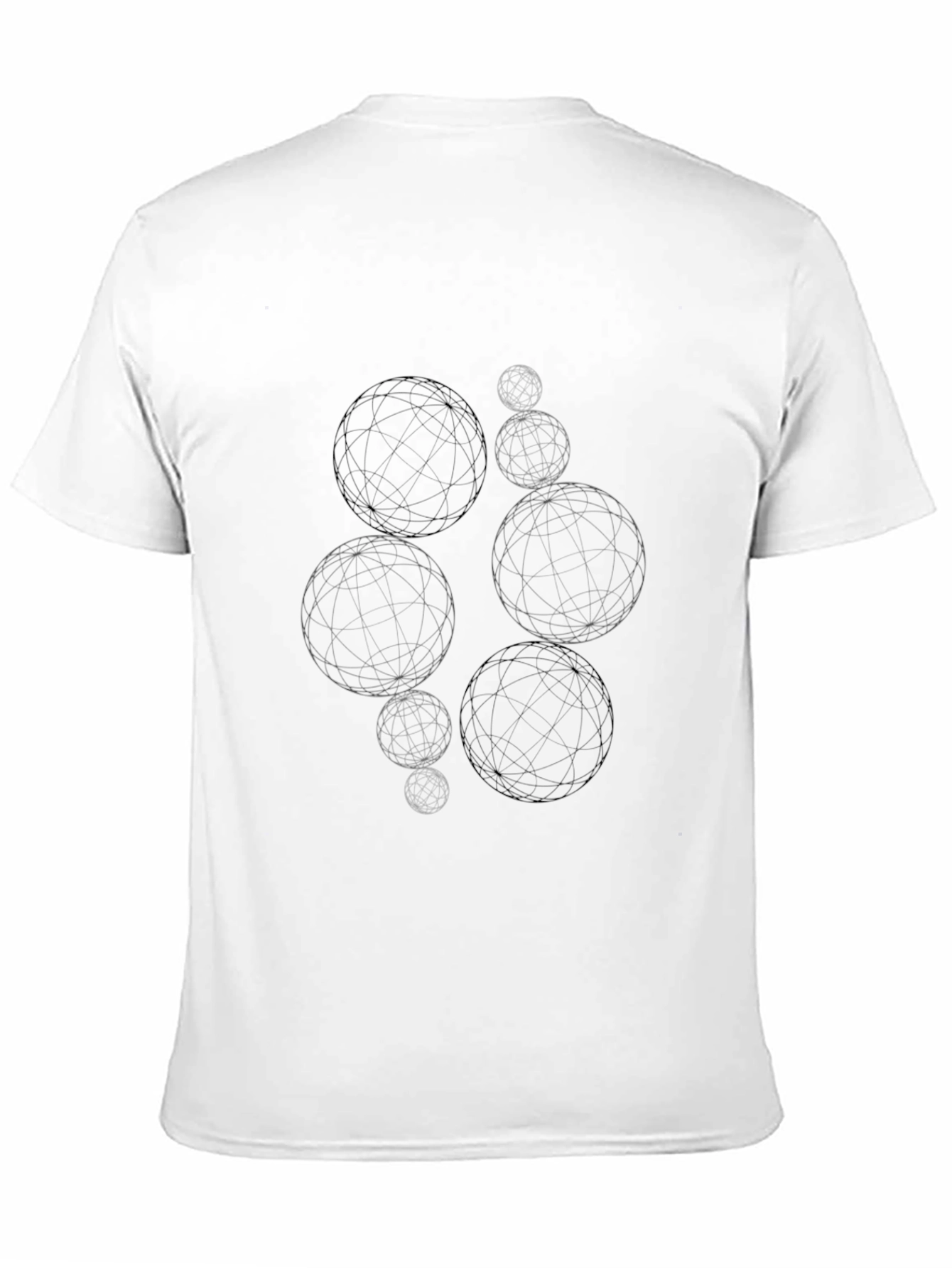Black Abstract Sphere Graphic Tee - Modern Black T-Shirt view 11