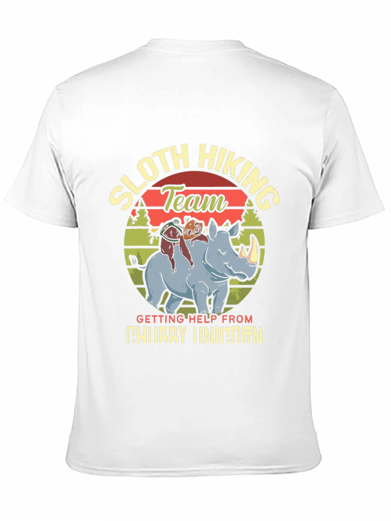 Black Sloth Hiking Team 'Chubby Unicorn' T-Shirt view 11