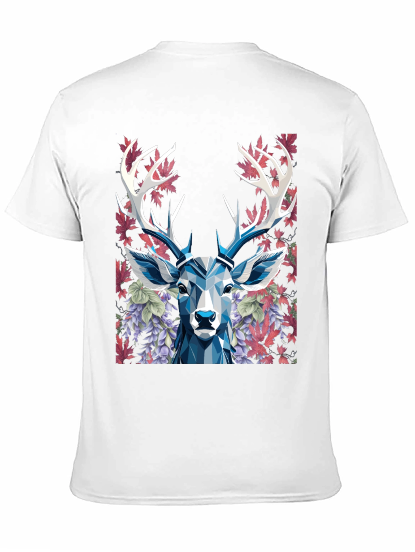 Black Geometric Deer Floral Graphic T-Shirt view 11