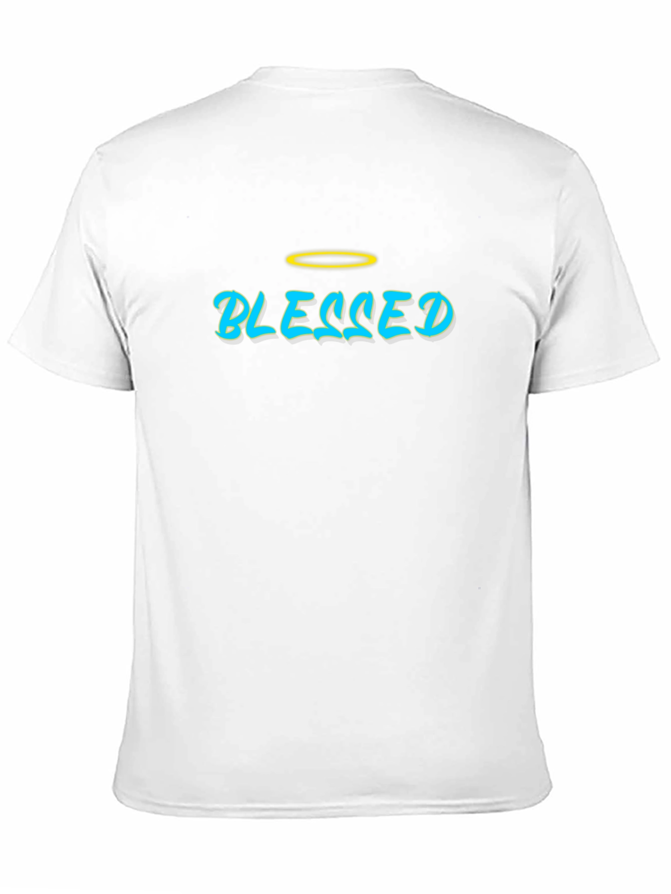 Black Blessed Black T-Shirt with Halo Design view 11