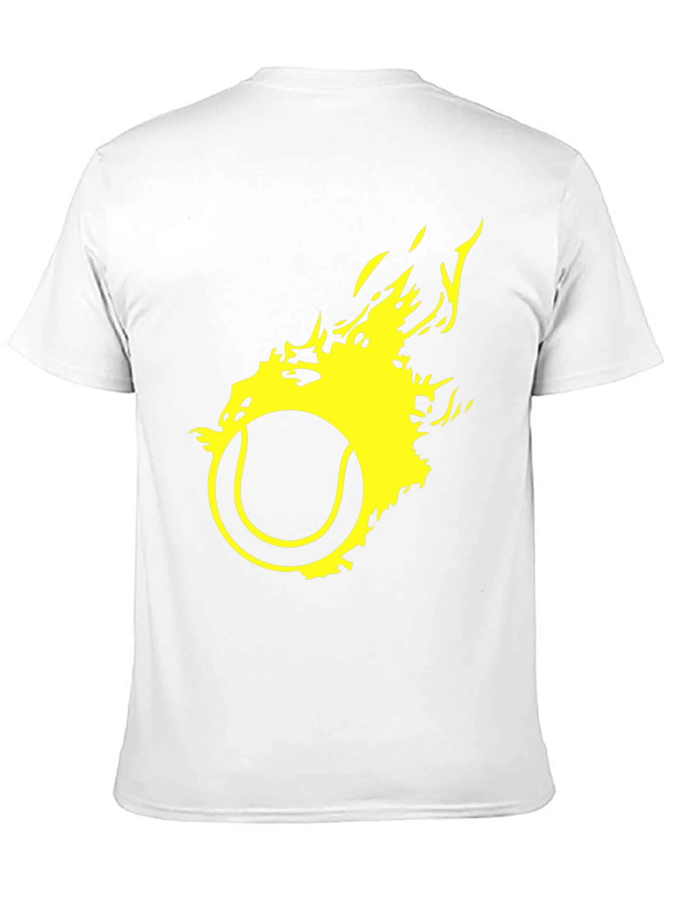 Black Fiery Tennis Ball Graphic T-Shirt view 11