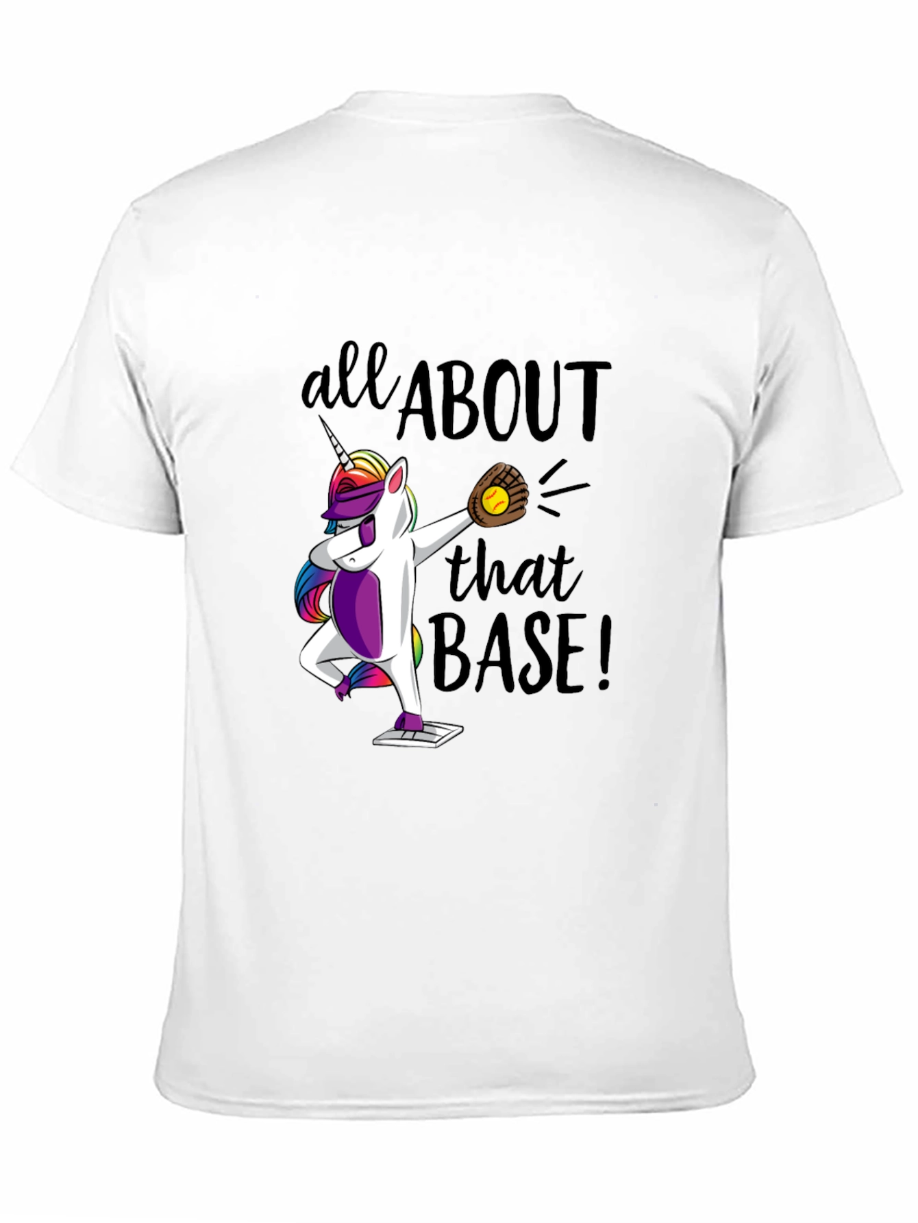 Black Unicorn Baseball Dab T-Shirt: All About That Base! view 11