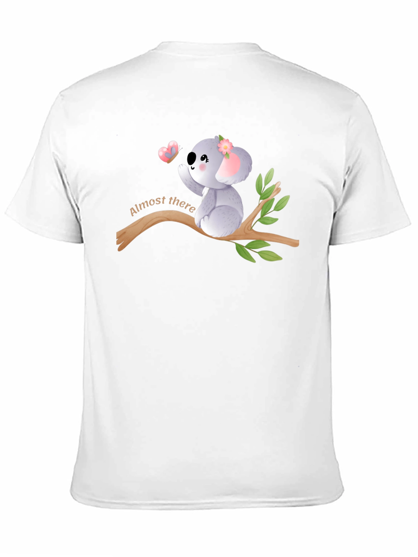 Black Cute Koala 'Almost There' Black Graphic T-Shirt view 11