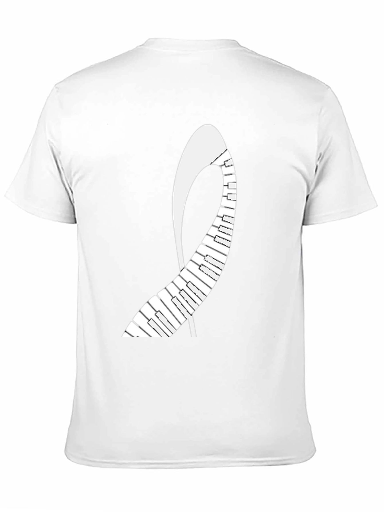 Black Piano Keys Abstract Graphic Tee - Black Unisex T-Shirt view 11