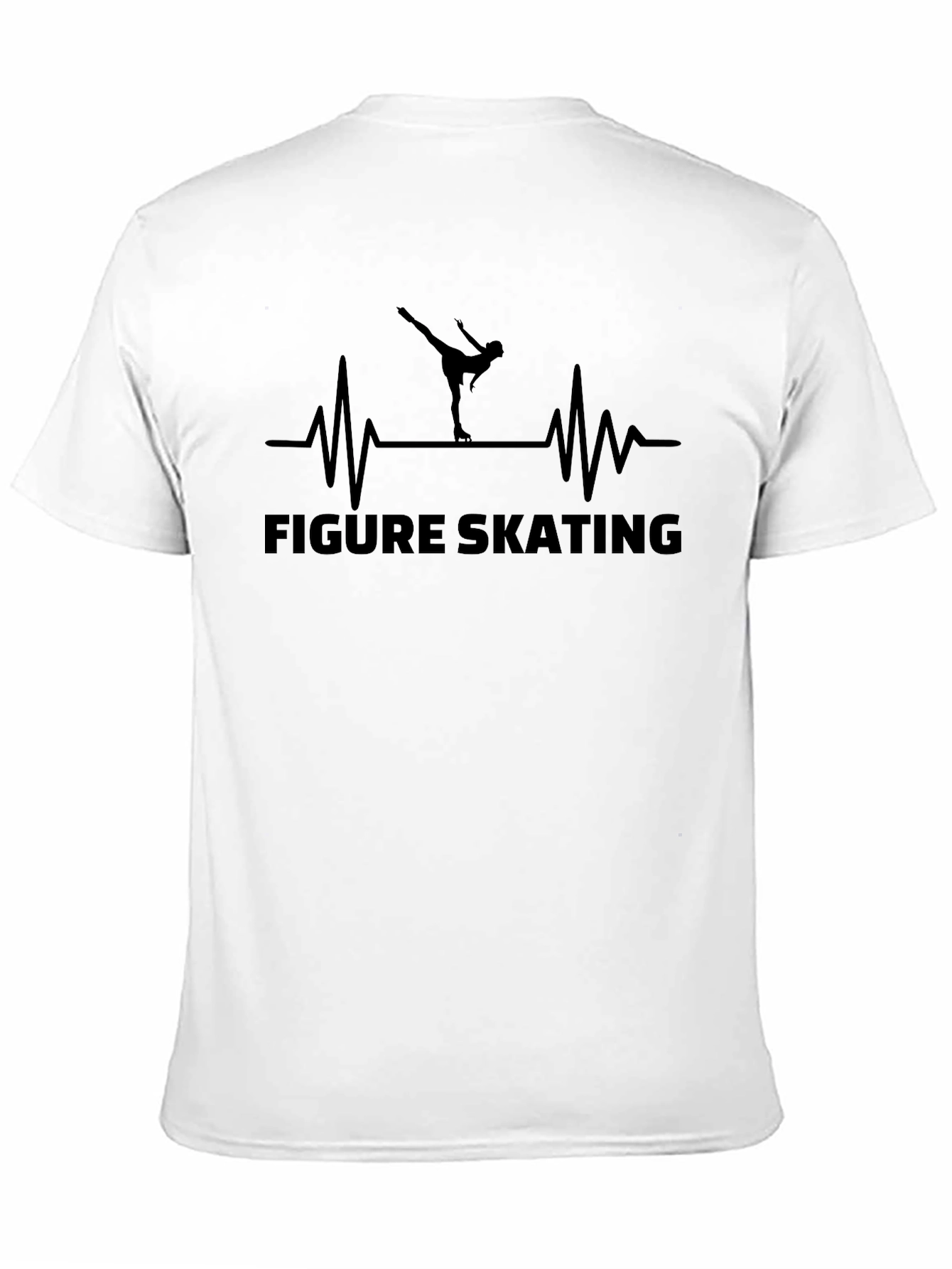 Black Figure Skating Heartbeat T-Shirt view 11
