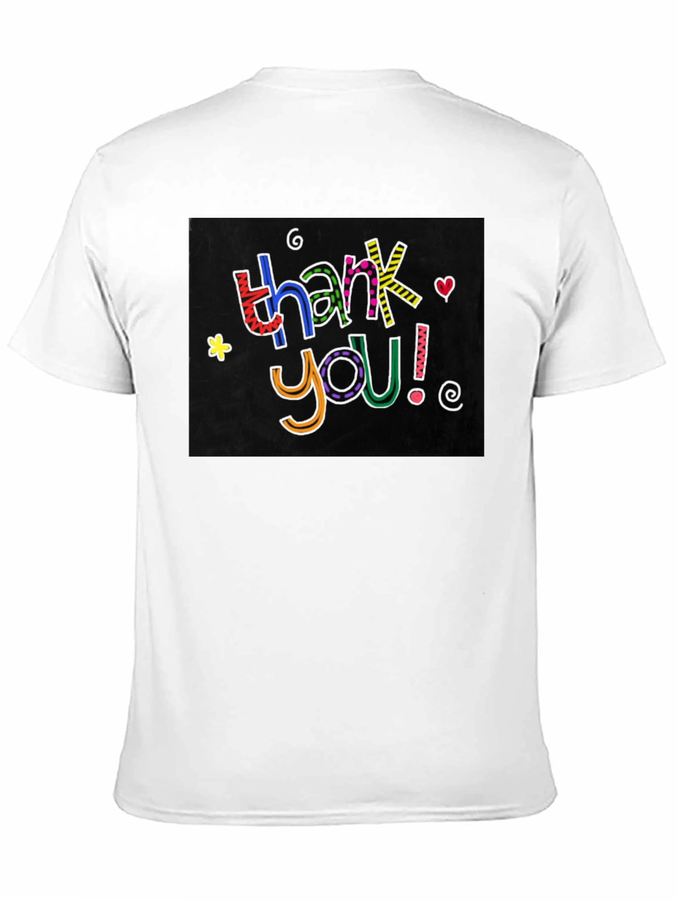Black Thank You Graphic Tee - Men's Black Crew Neck view 11