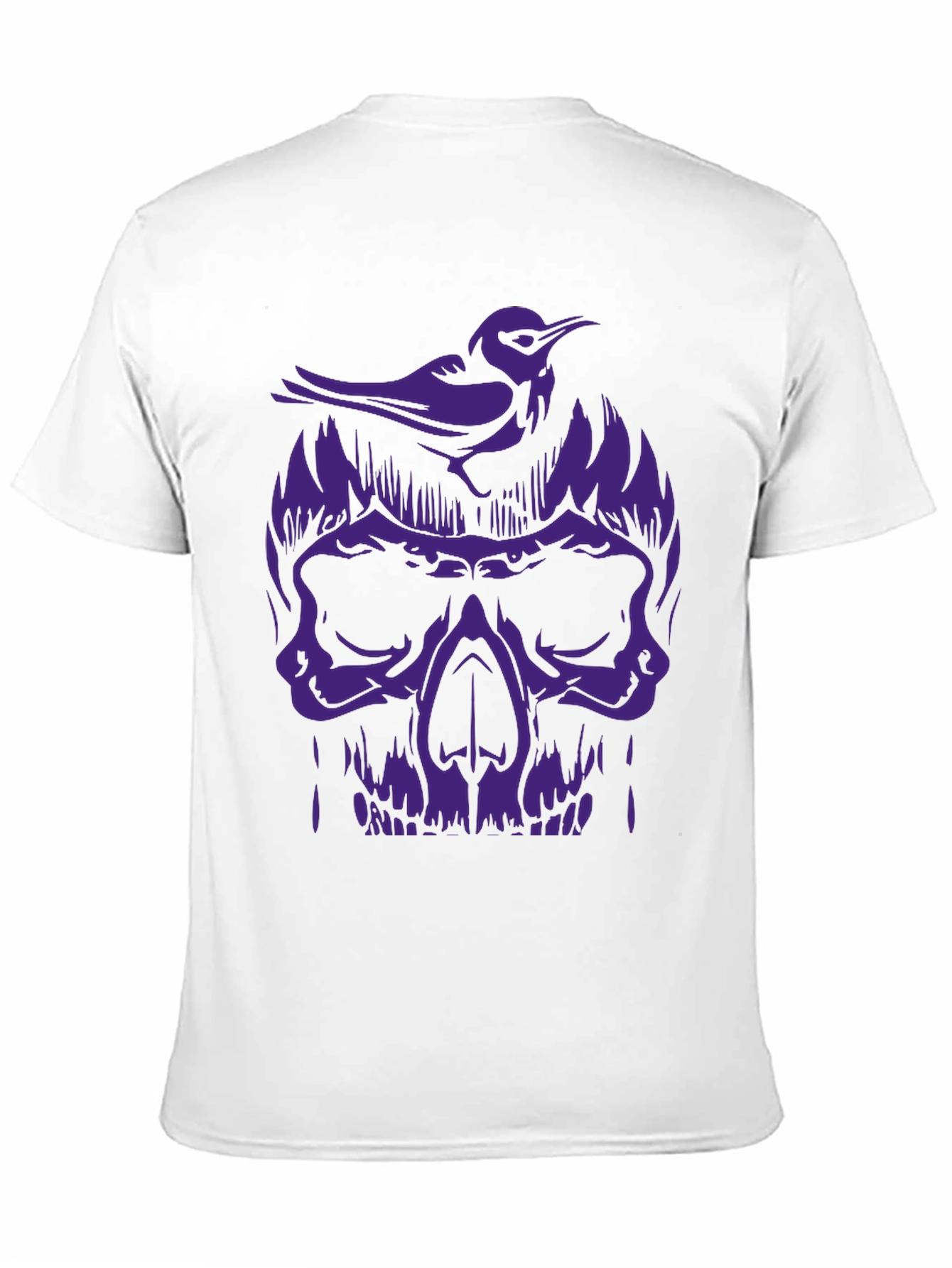 Black Skull & Bird Graphic Tee - Men's Black T-Shirt view 11