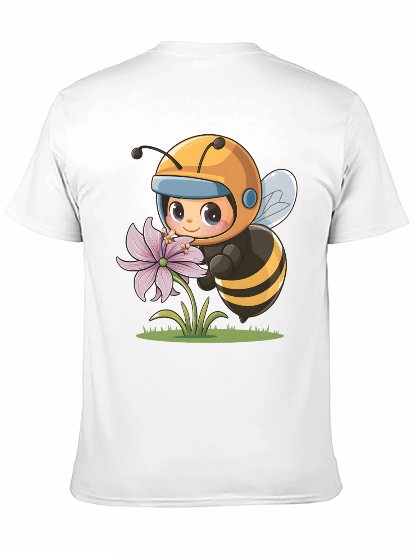 Black Cute Bee & Flower Graphic Tee view 11