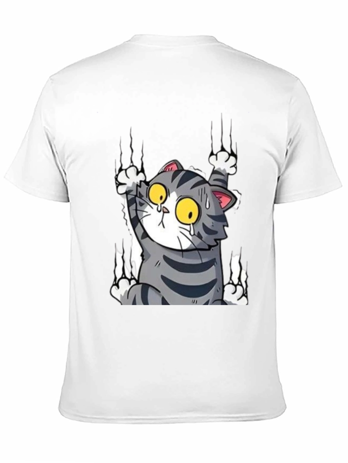 Black Cat Scratch T-Shirt - Funny Graphic Tee view 11