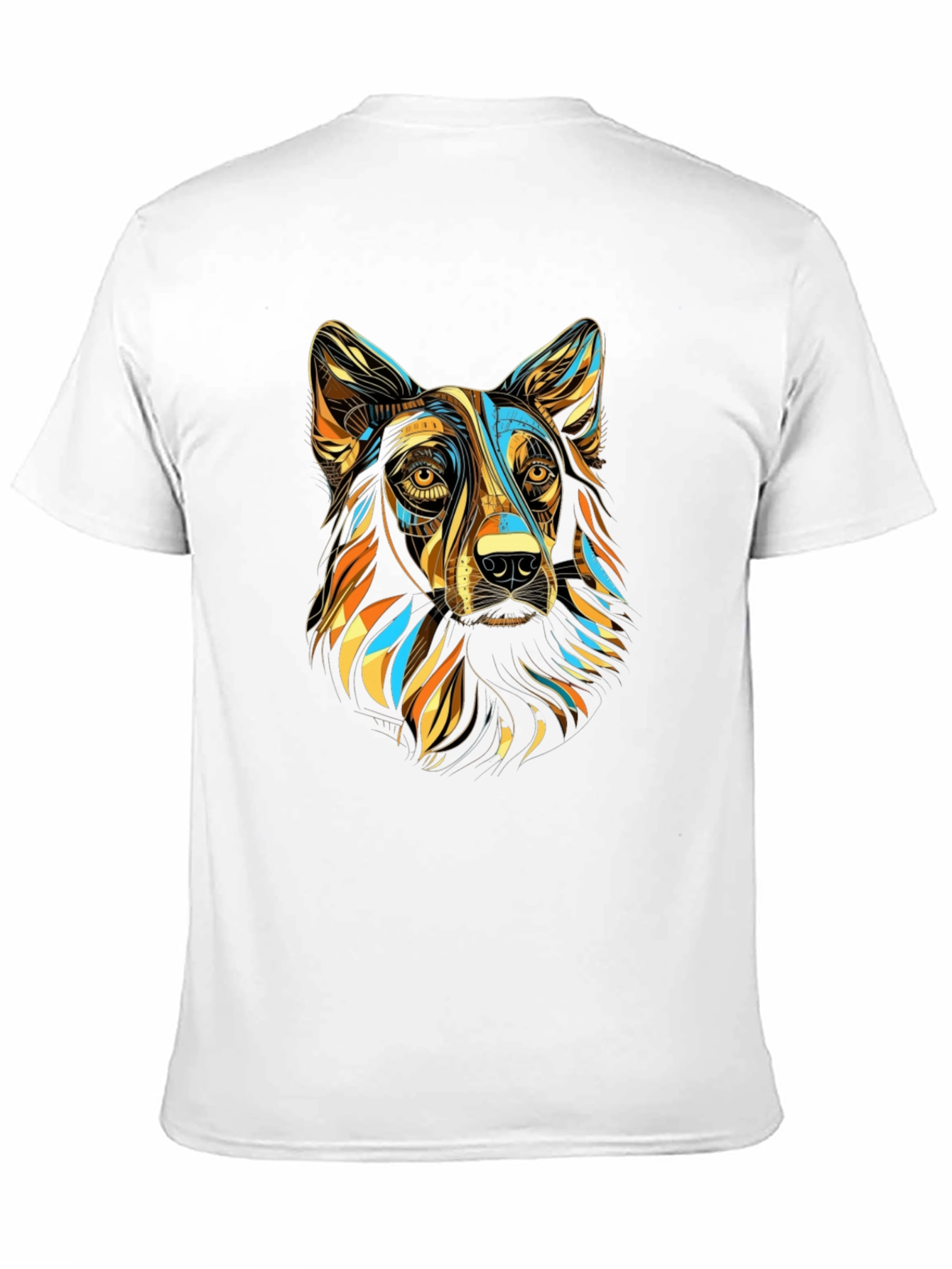 Black Abstract Dog Graphic T-Shirt - Stylish Men's Tee view 11