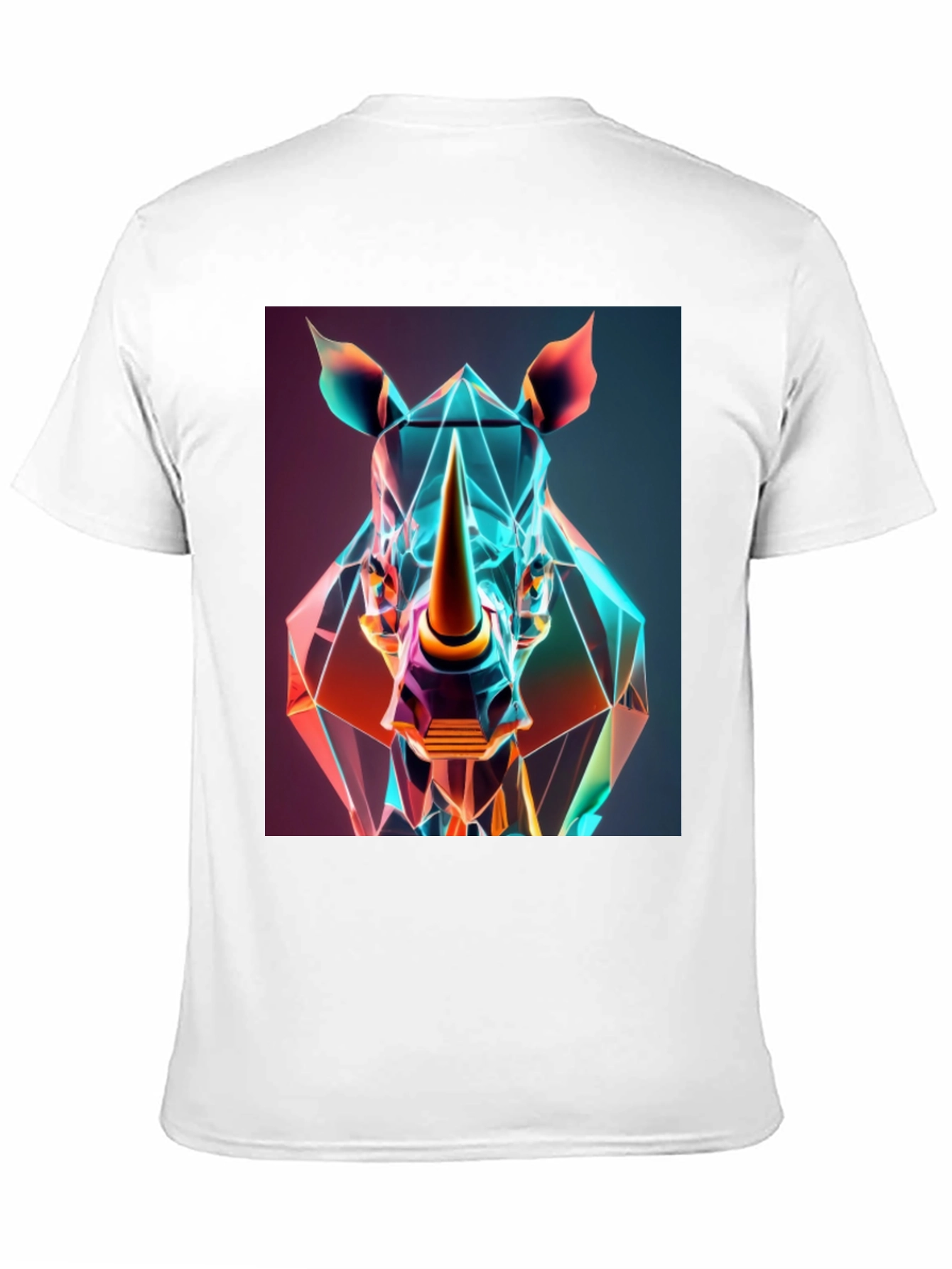 Black Geometric Rhino Graphic Tee - Modern Animal Art view 11