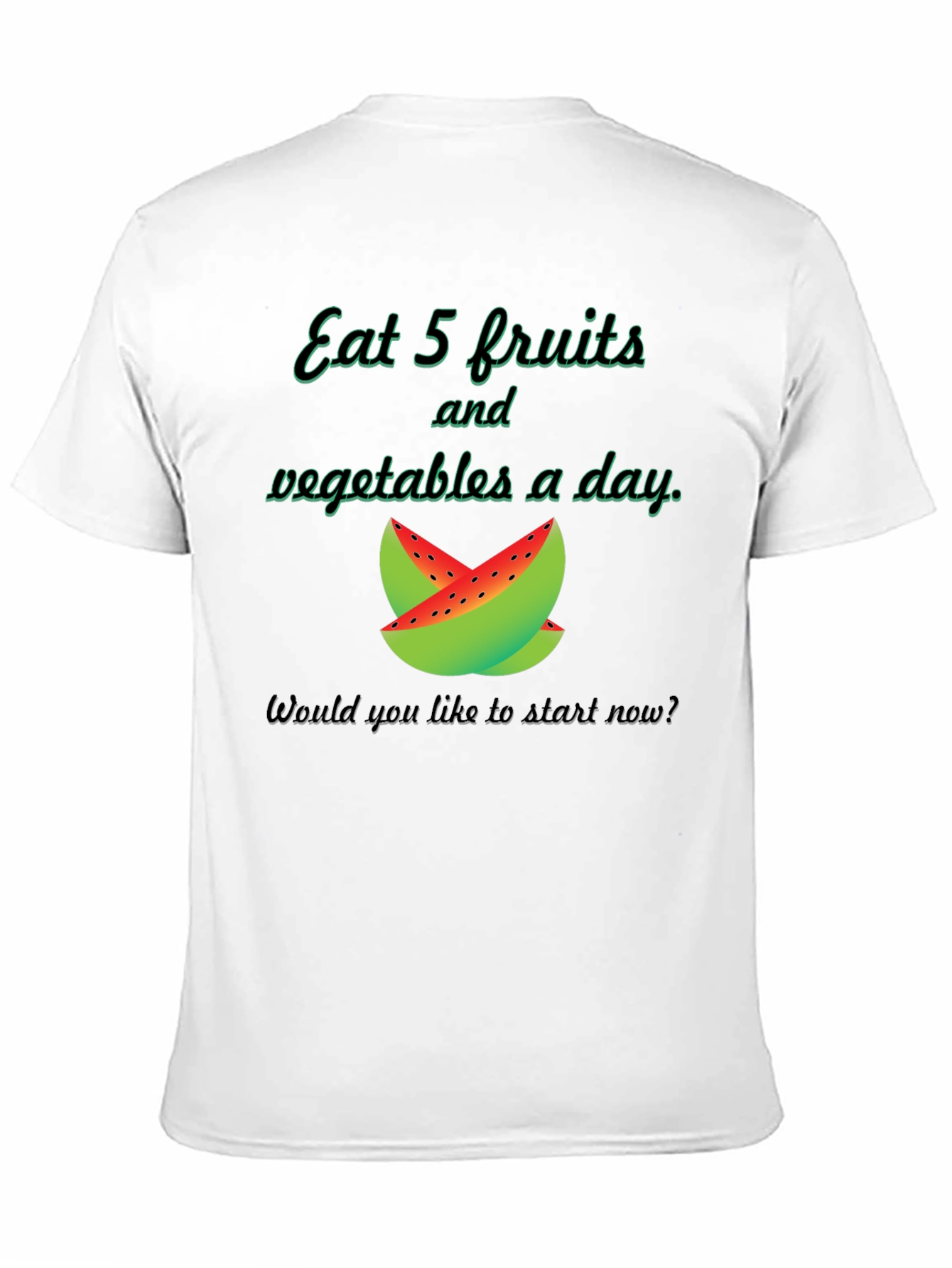 Black Eat 5 Fruits & Vegetables T-Shirt view 11