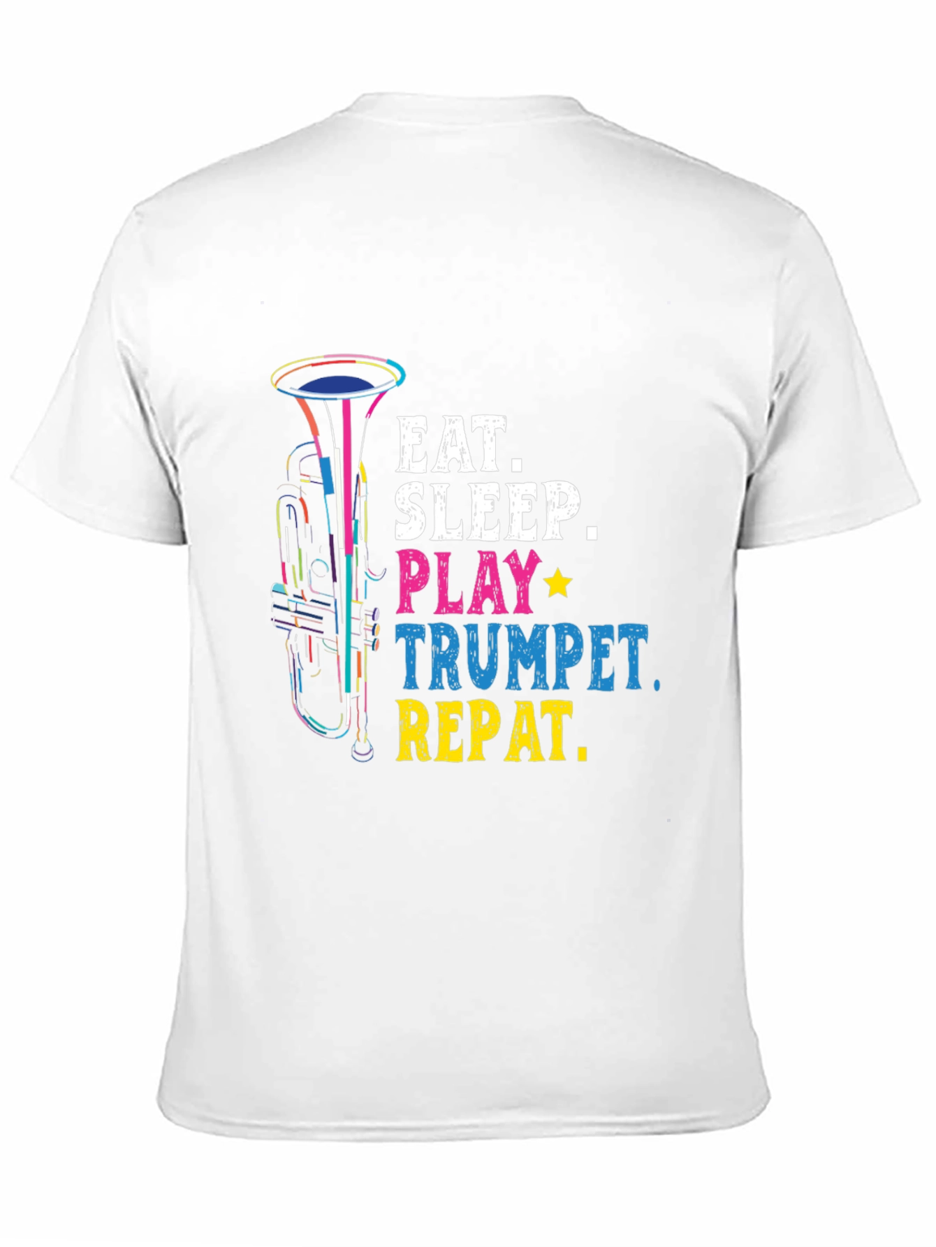 Black Eat Sleep Play Trumpet Repeat T-Shirt Music Lover Gift view 11