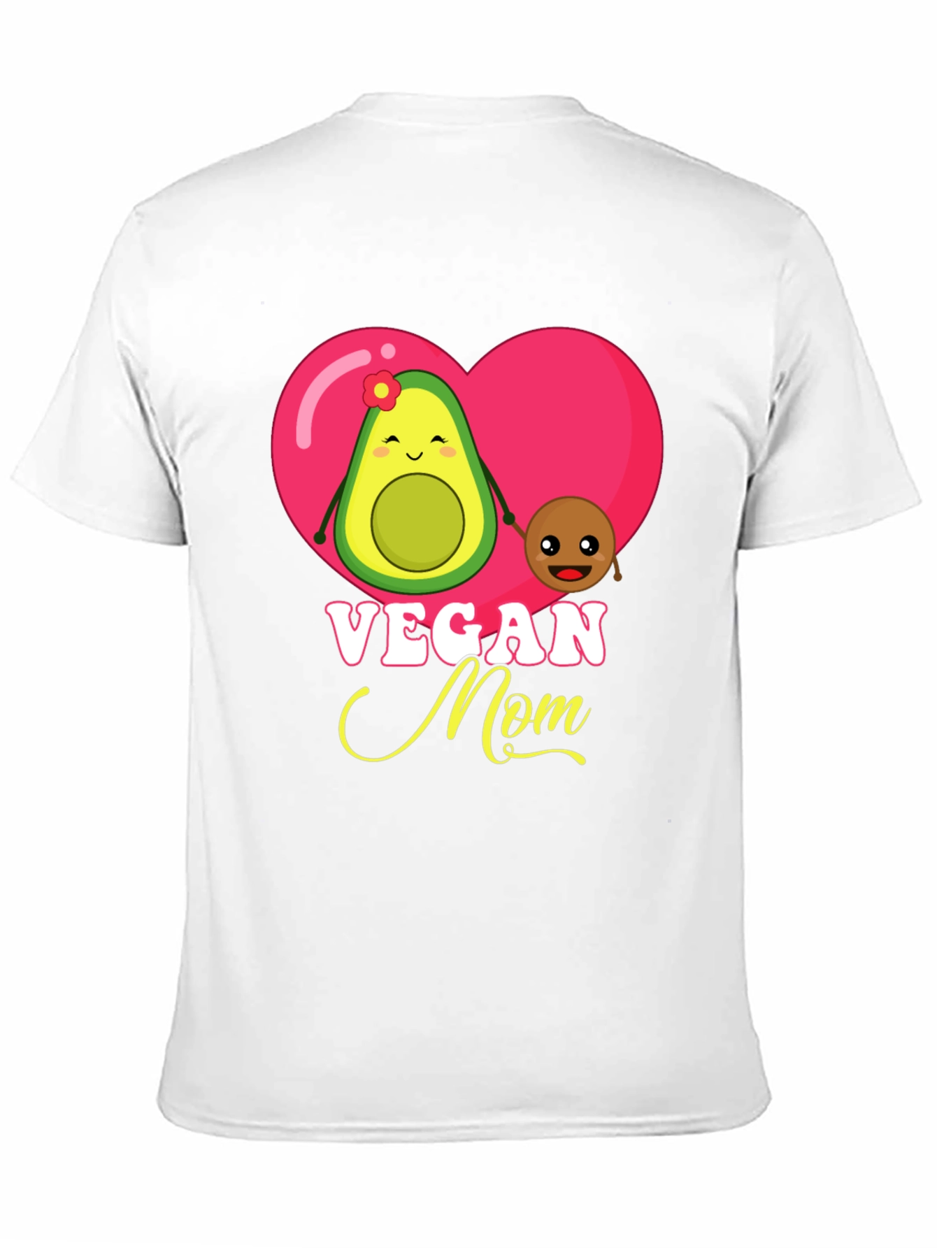 Black Vegan Mom Graphic T-Shirt Cute Avocado and Pit Design view 11