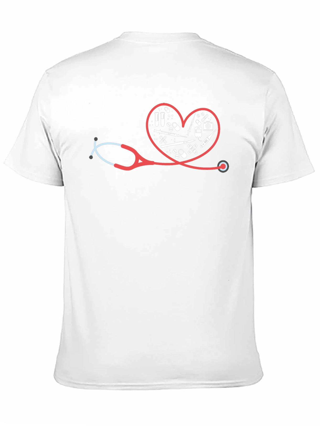 Black Healthcare Heartbeat Graphic T-Shirt view 11