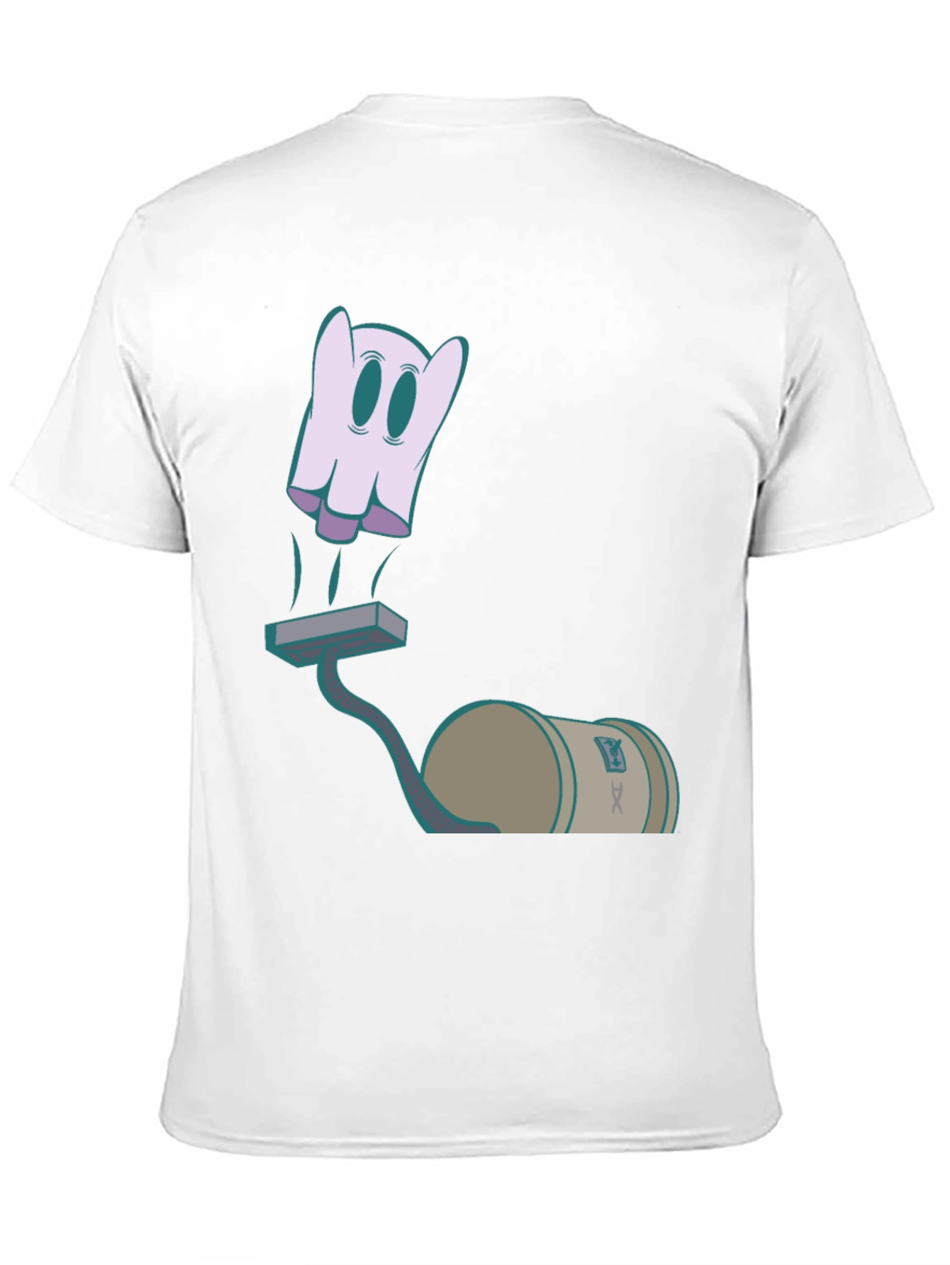 Black Ghost Vacuum Cartoon Graphic T-Shirt view 11