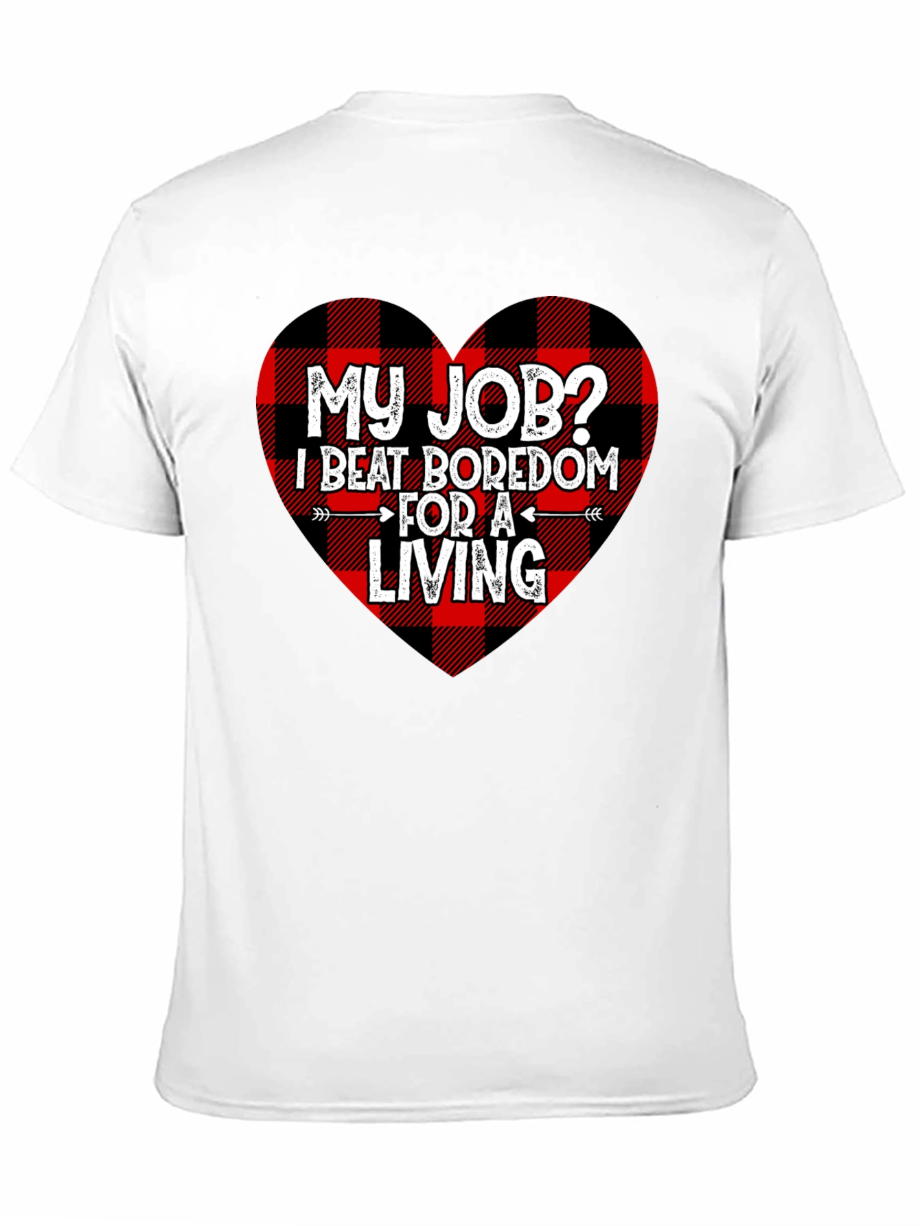 Black Beat Boredom T-Shirt - Buffalo Plaid Heart view 11