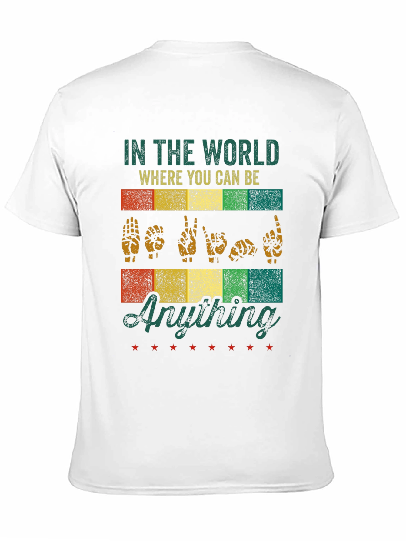 Black ASL Anything T-Shirt - Be Kind view 11