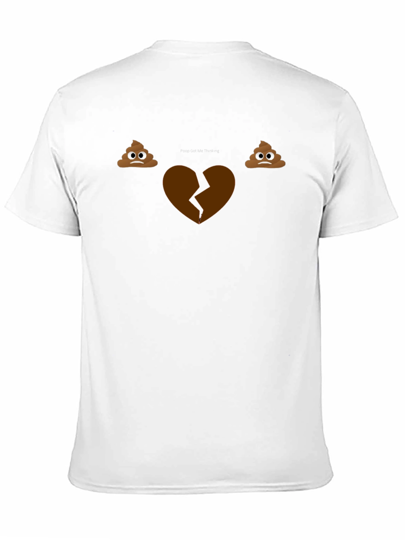 Black Poop Emoji Broken Heart Graphic T-Shirt - Men's Black Tee view 11