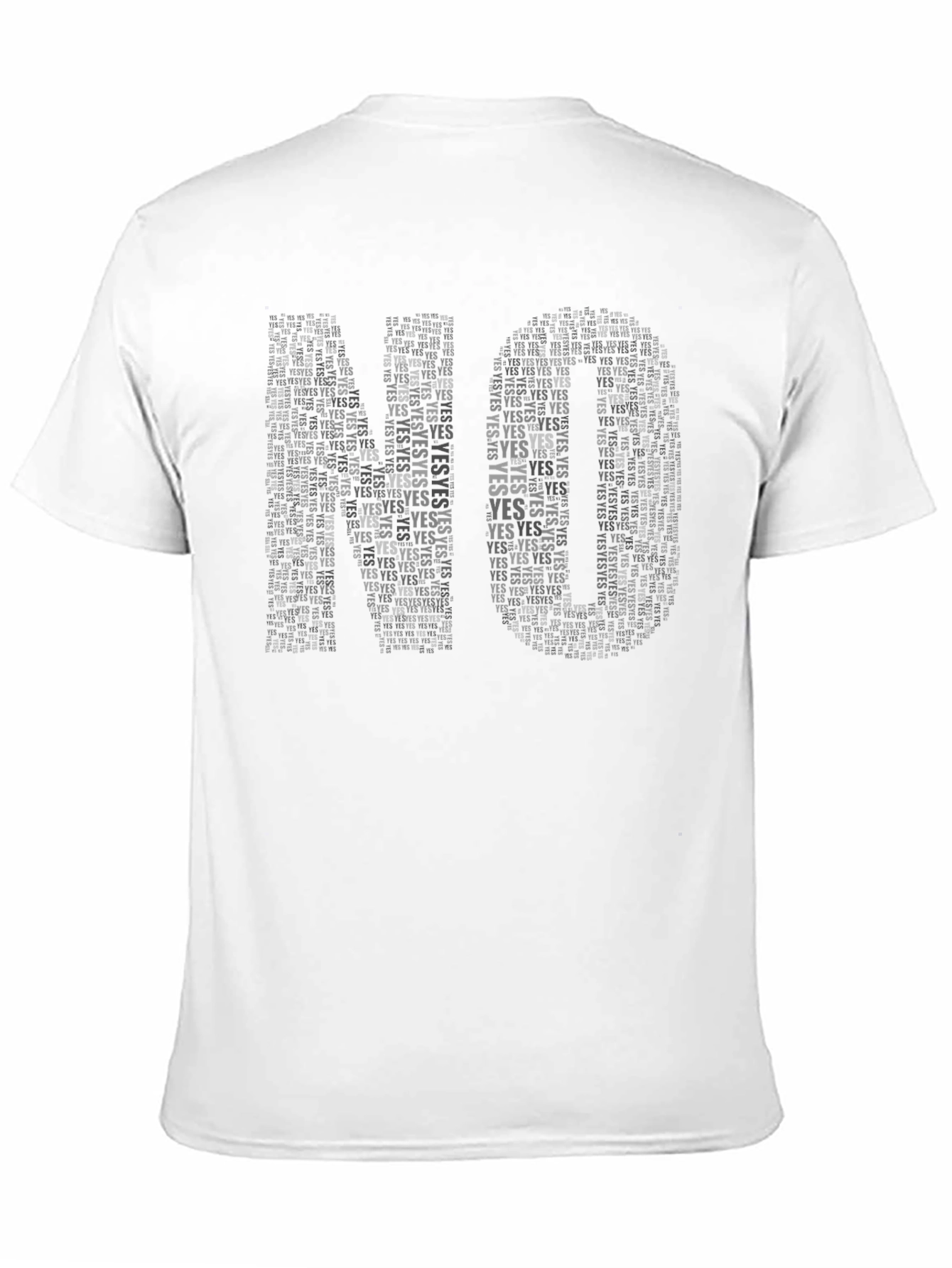 Black NO YES Word Art T-Shirt view 11