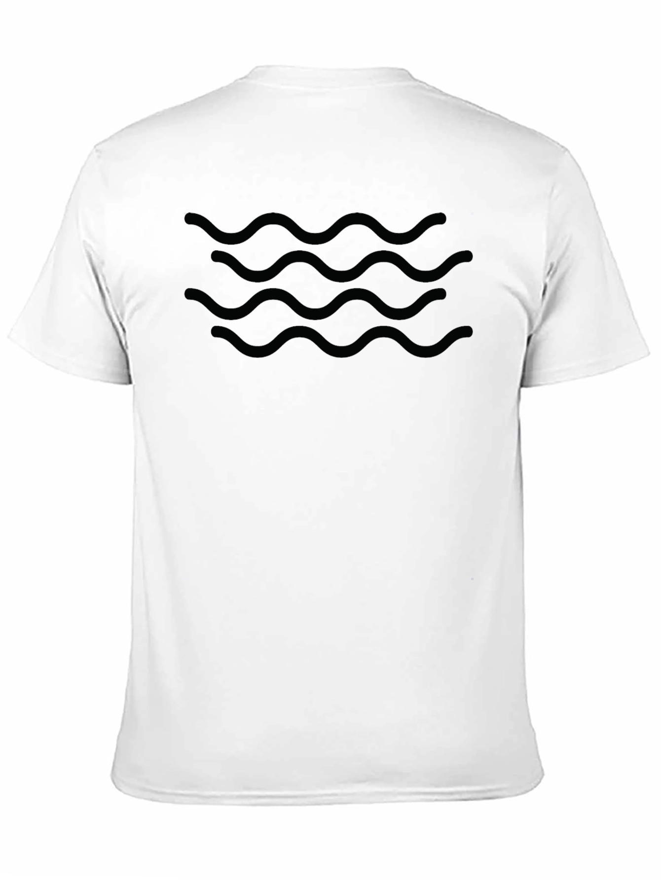 Black Black Wave Pattern T-Shirt - Modern Style view 11