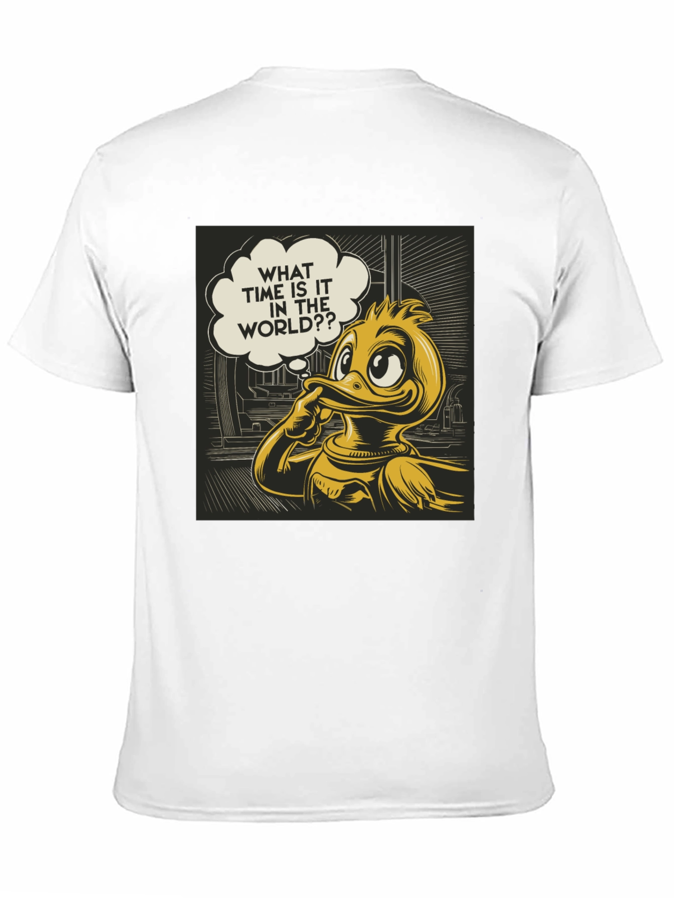 Black Thinking Duck Graphic Tee - "What Time is it?" view 11