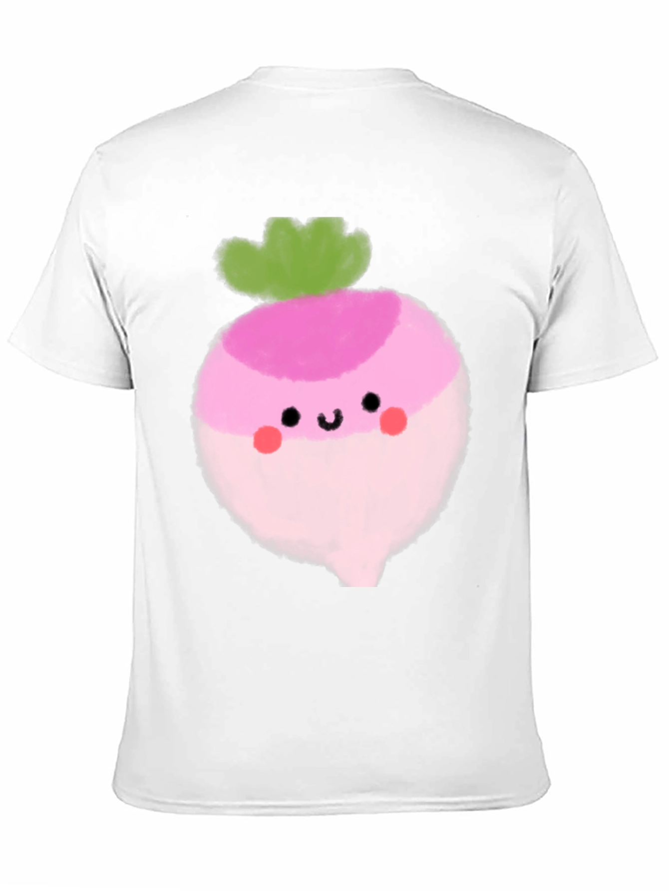 Black Cute Radish Graphic Tee - Black Cotton T-Shirt view 11